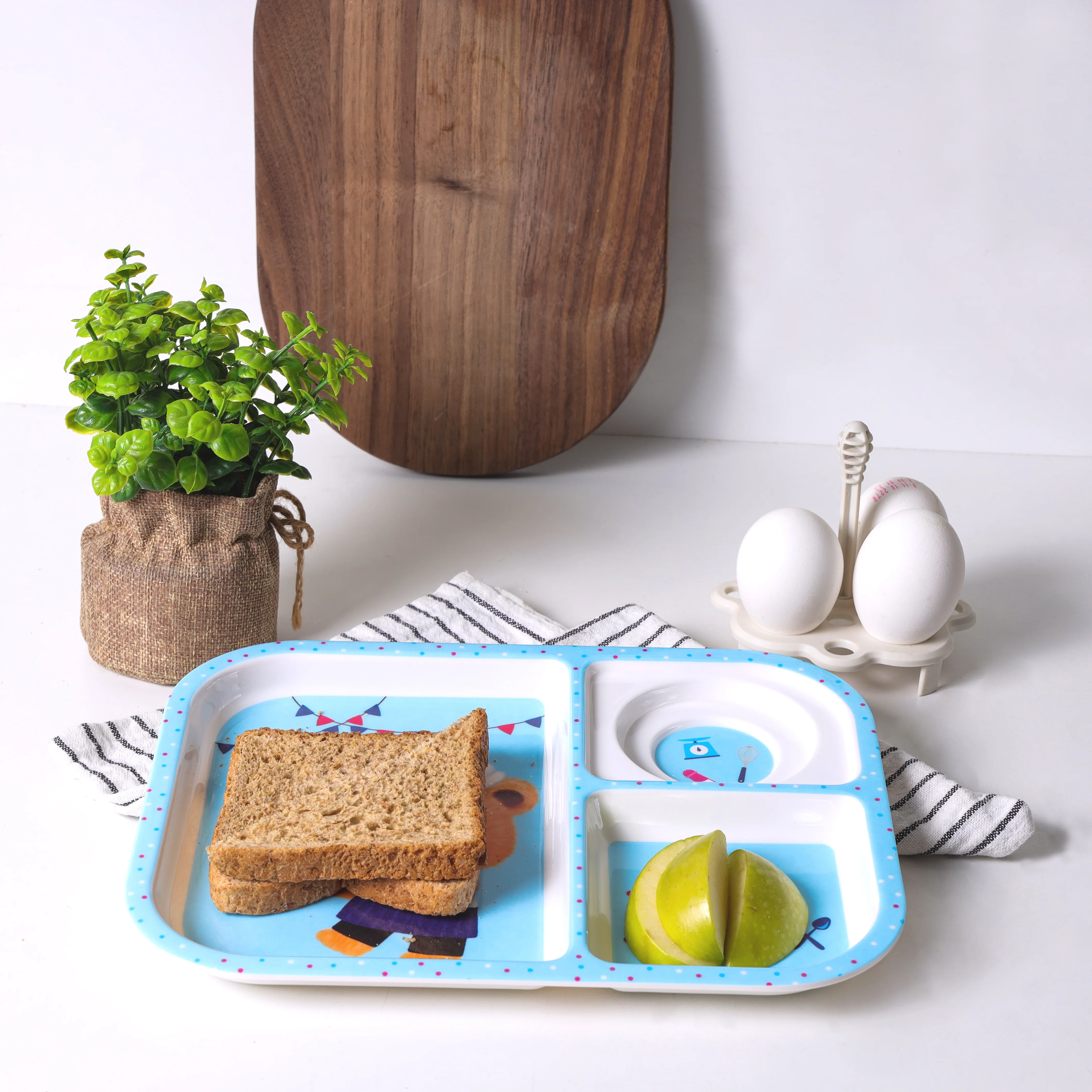 Royalford RF11932 Baby Plate| 3 compartments & made from durable BPA-free melamine| Features a cute design, odor-free material, and ideal for safe, organized kids meals| - Image 2