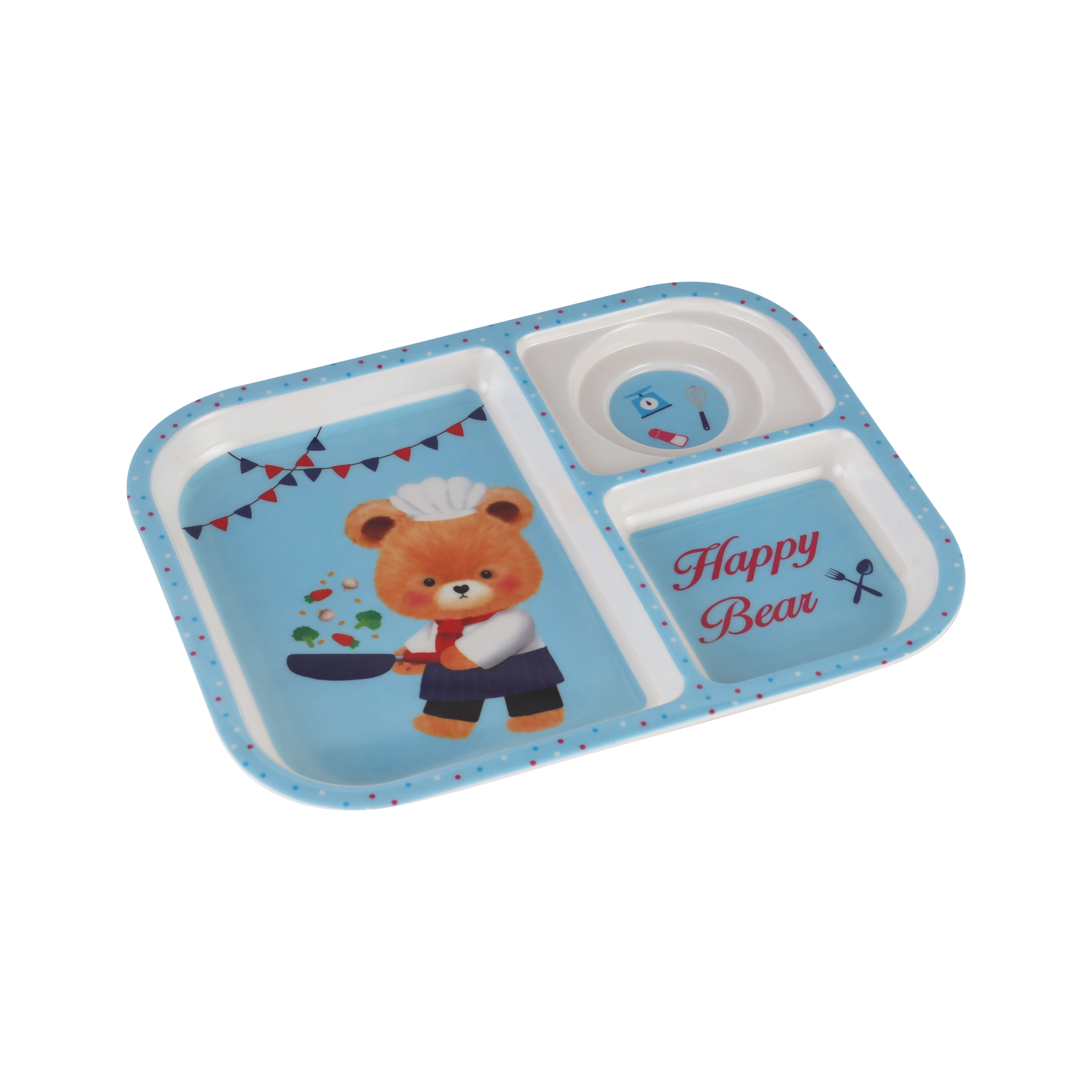 Royalford RF11932 Baby Plate| 3 compartments & made from durable BPA-free melamine| Features a cute design, odor-free material, and ideal for safe, organized kids meals| - Image 3