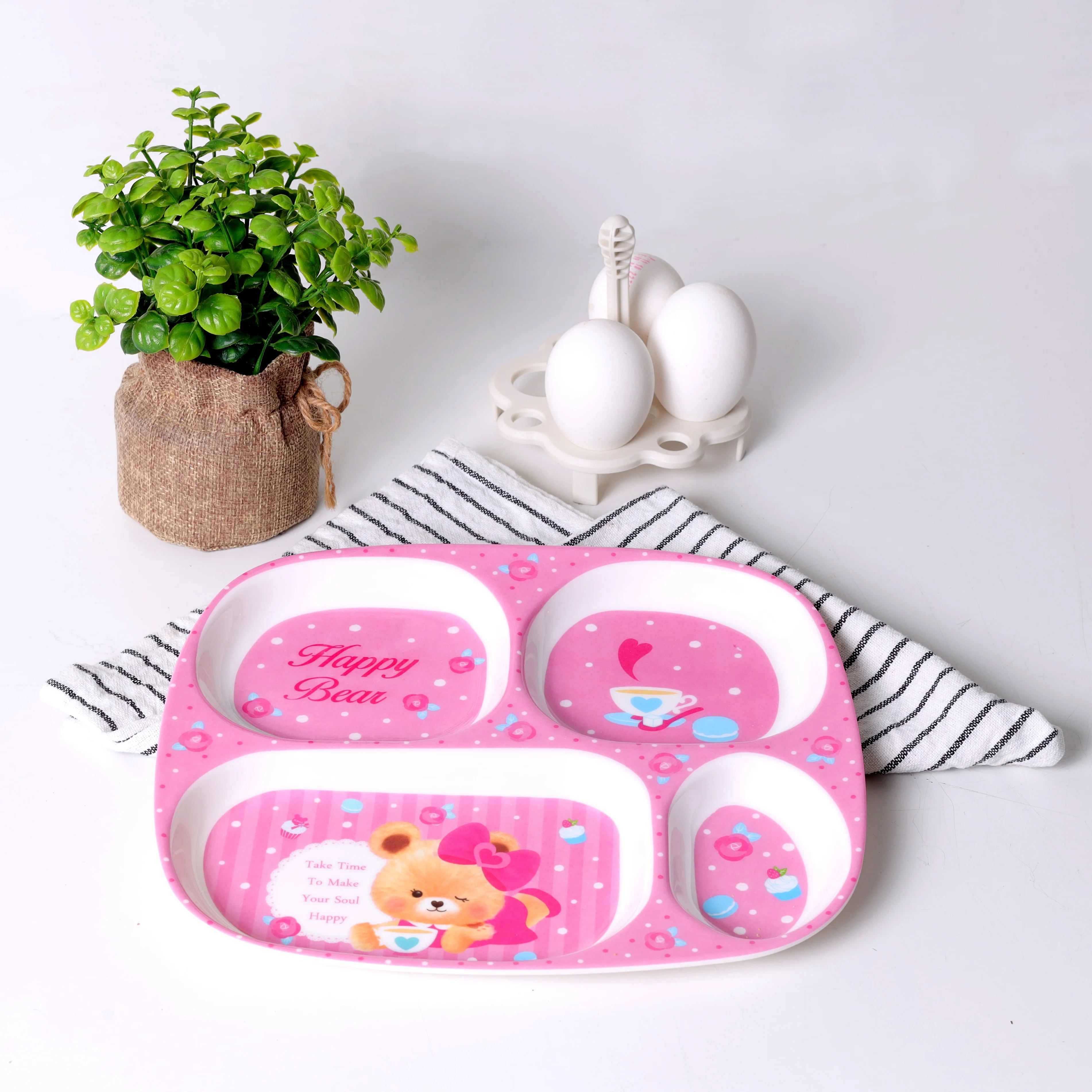 Royalford RF11933 Baby Plate | BPA-free melamine & a 3-compartment design for easy food separation| lightweight build & cute kid-friendly design for safe meals| - Image 2