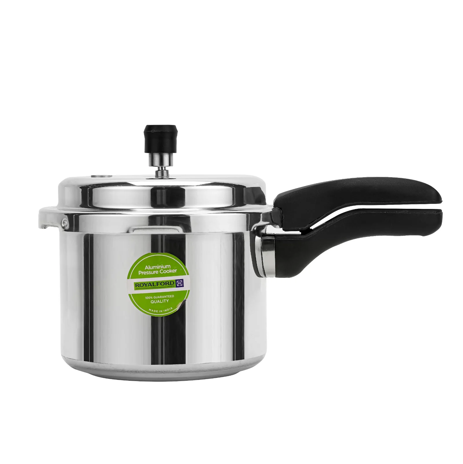 Royalford RF11941NS 3L Aluminium Pressure Cooker | Improved Pressure Regulator | Anti-Implosion Lid | Stepped Bottom Design | Strong Ergonomic Handle | 2-Year Warranty - Image 3
