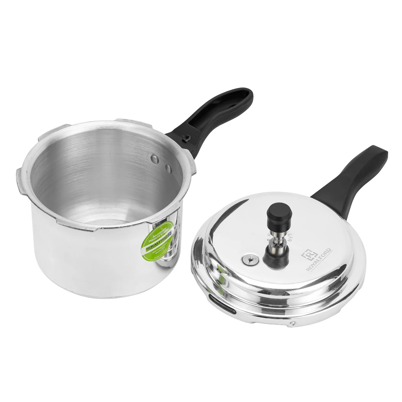 Royalford RF11941NS 3L Aluminium Pressure Cooker | Improved Pressure Regulator | Anti-Implosion Lid | Stepped Bottom Design | Strong Ergonomic Handle | 2-Year Warranty - Image 4