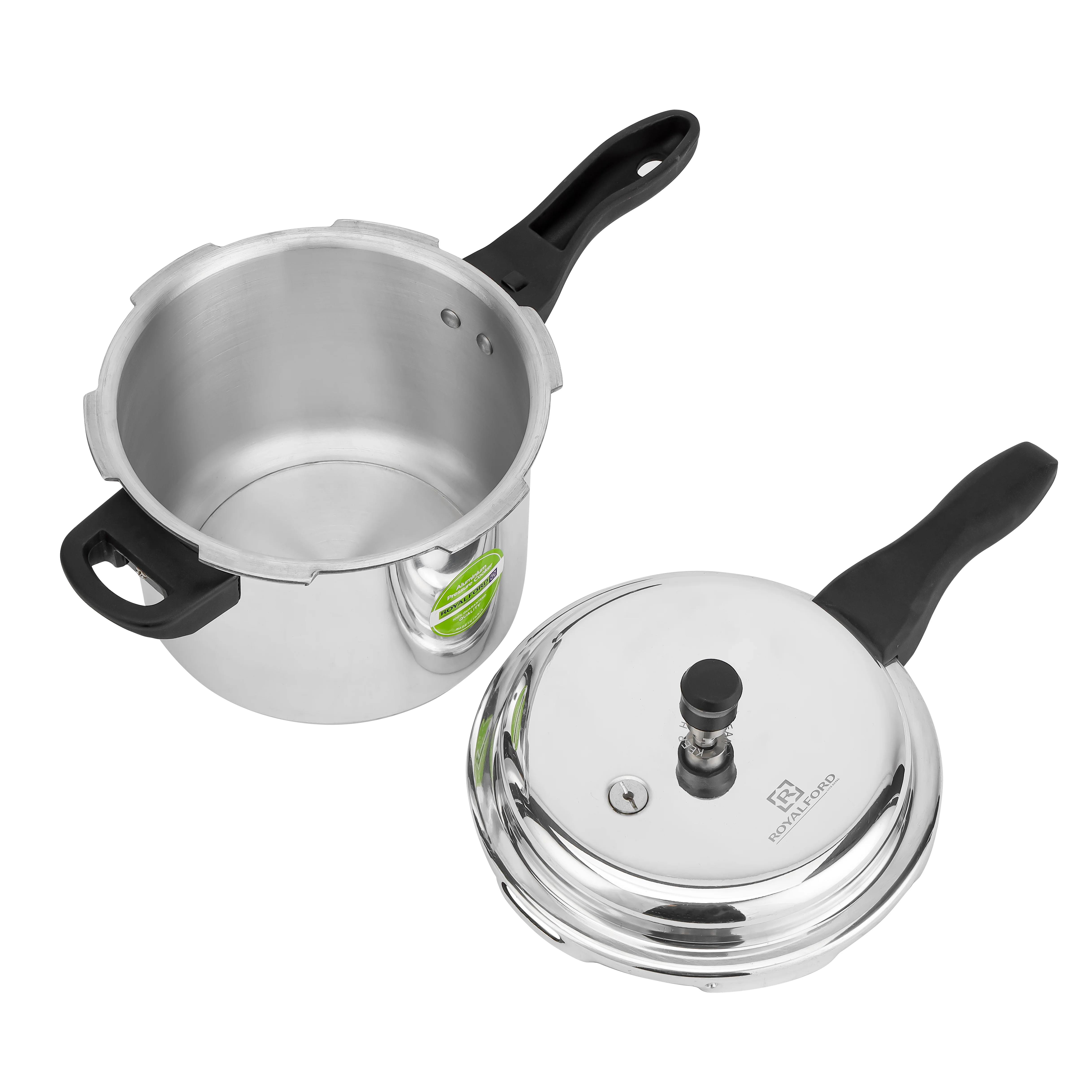Royalford RF11942NS 5 litre aluminium pressure cooker with improved pressure regulator | anti-implosion lid, strong handle, even heating and multi-cooktop compatibility - Image 2