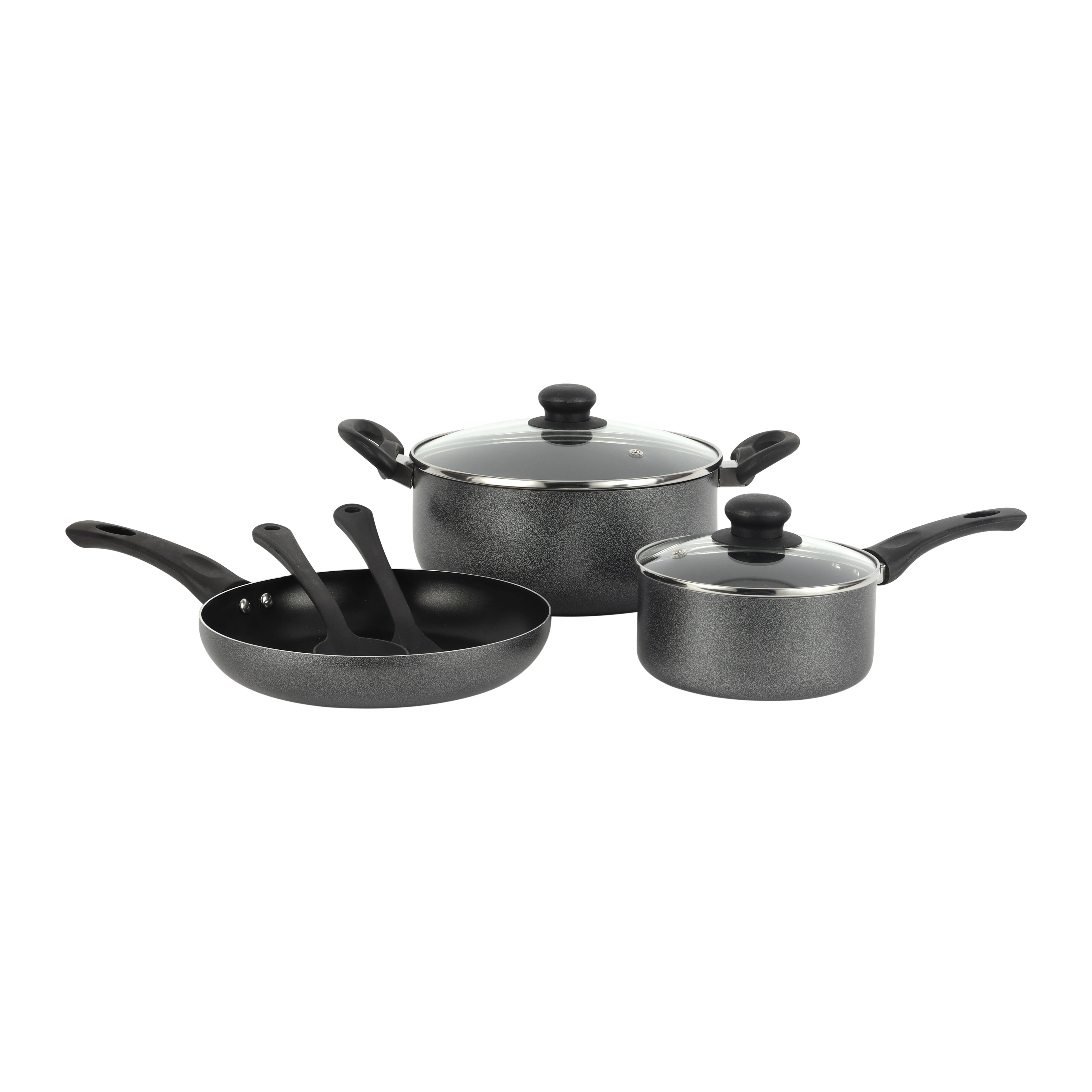 Royalford RF11953 7 Pcs Non-Stick Cookware Set| Press Aluminium with Glass Lids| Frypan, Saucepan & Casserole| 3 Layer Coating| Strong Bakelite Handles for Daily Use - Image 3