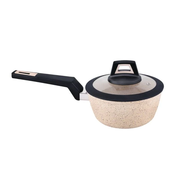 Royalford RF11960 ChefArt Granite Coated 6 PCS Cookware Set | Induction Compatible | Non Stick Forged Aluminium Cookware with Glass Lids | Soft Touch Handles | Durable - Image 4