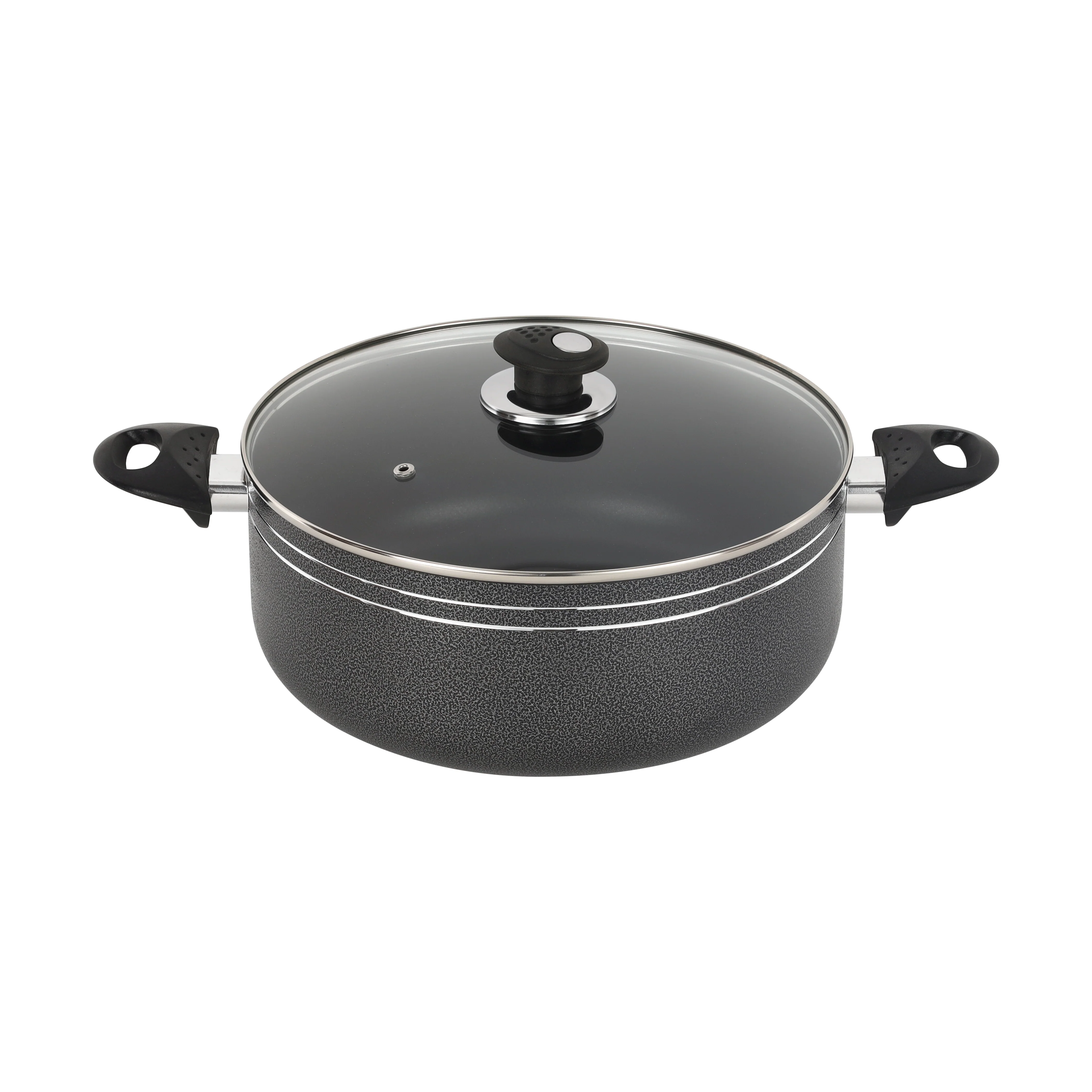 Royalford RF11963 28cm Aluminium Casserole with Lid| Non-Stick Coated Press Aluminium Casserole | Bakelite Handles | Perfect for  Everyday Family Cooking and Kitchen Use - Image 2