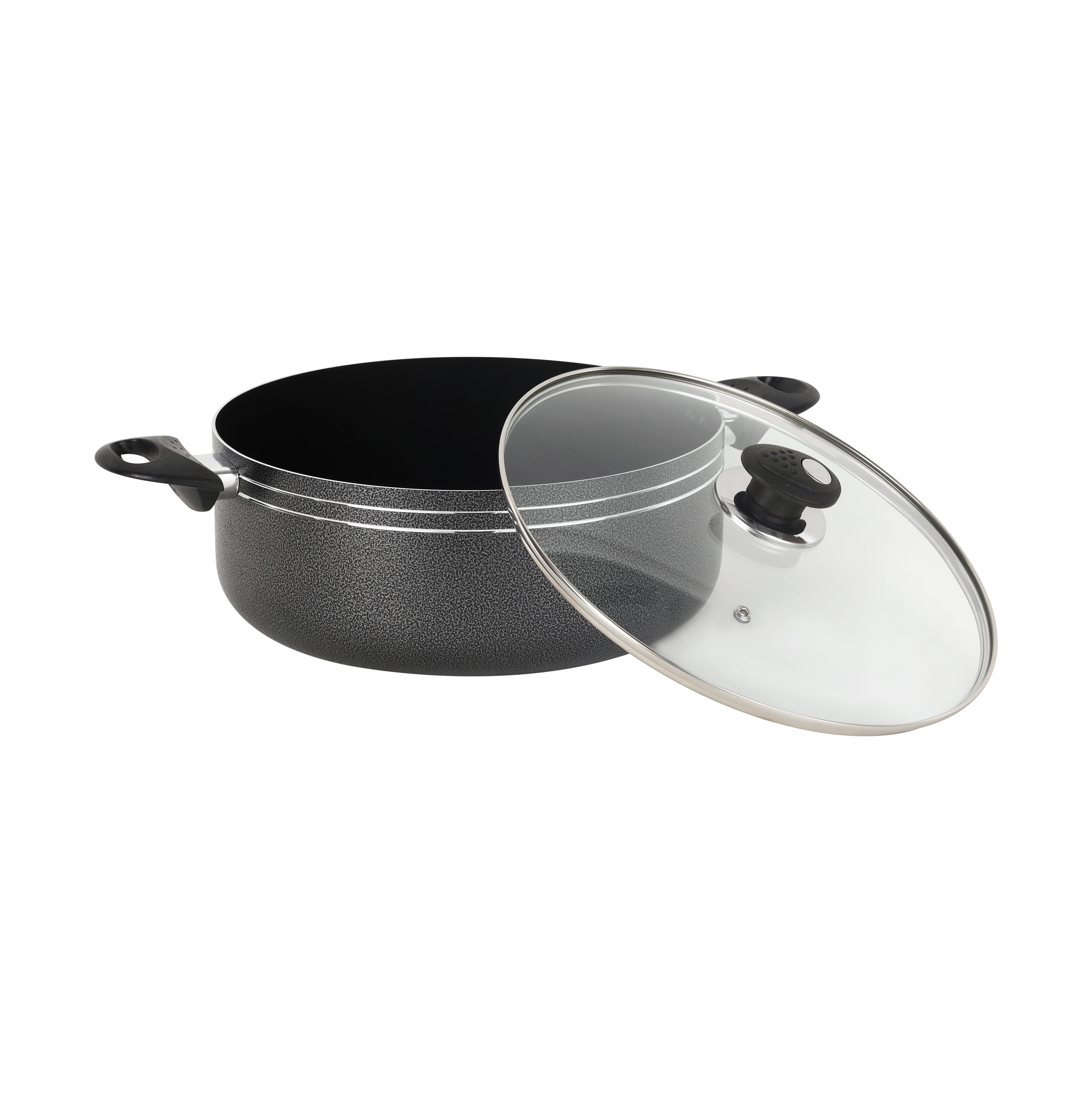 Royalford RF11963 28cm Aluminium Casserole with Lid| Non-Stick Coated Press Aluminium Casserole | Bakelite Handles | Perfect for  Everyday Family Cooking and Kitchen Use - Image 3