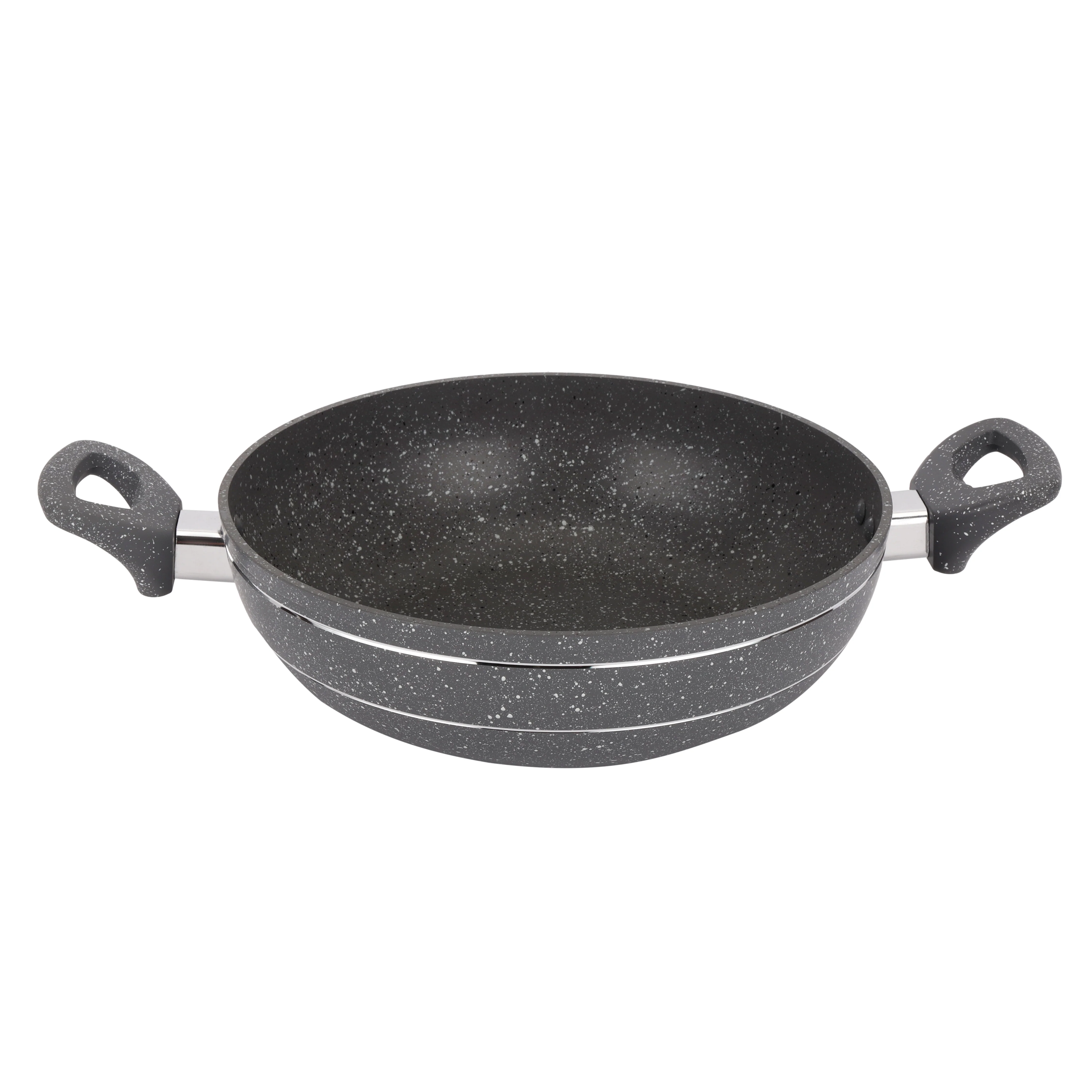 Royalford RF11967 Smart Granite wok pan with glass lid |features forged aluminium body, 5-layer granite coating, soft-touch handles and full induction compatibility - Image 3