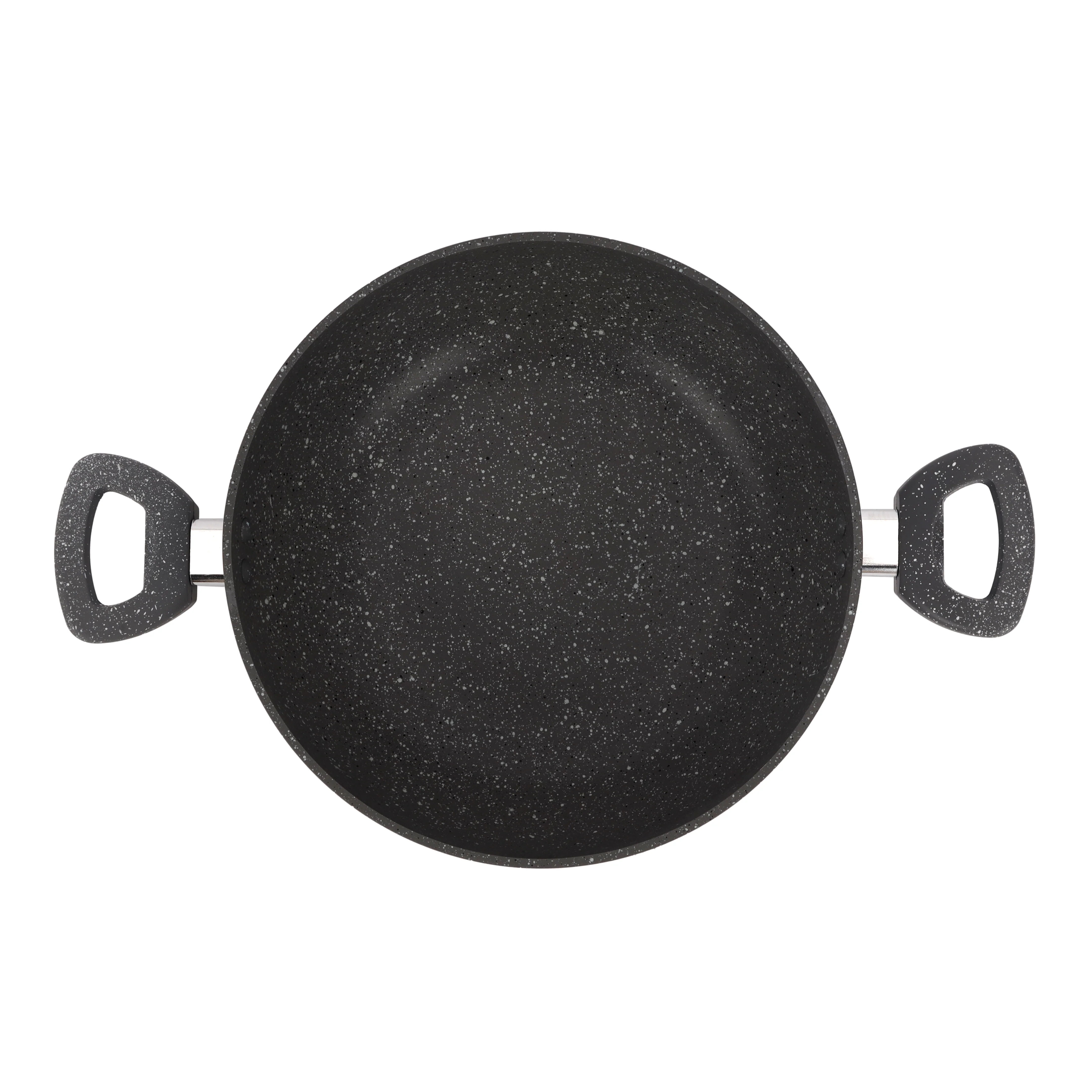Royalford RF11968 Smart Granite Wok Pan| featuring durable 5-layer granite coating, forged aluminium body, glass lid, handles and induction compatibility for daily use - Image 4