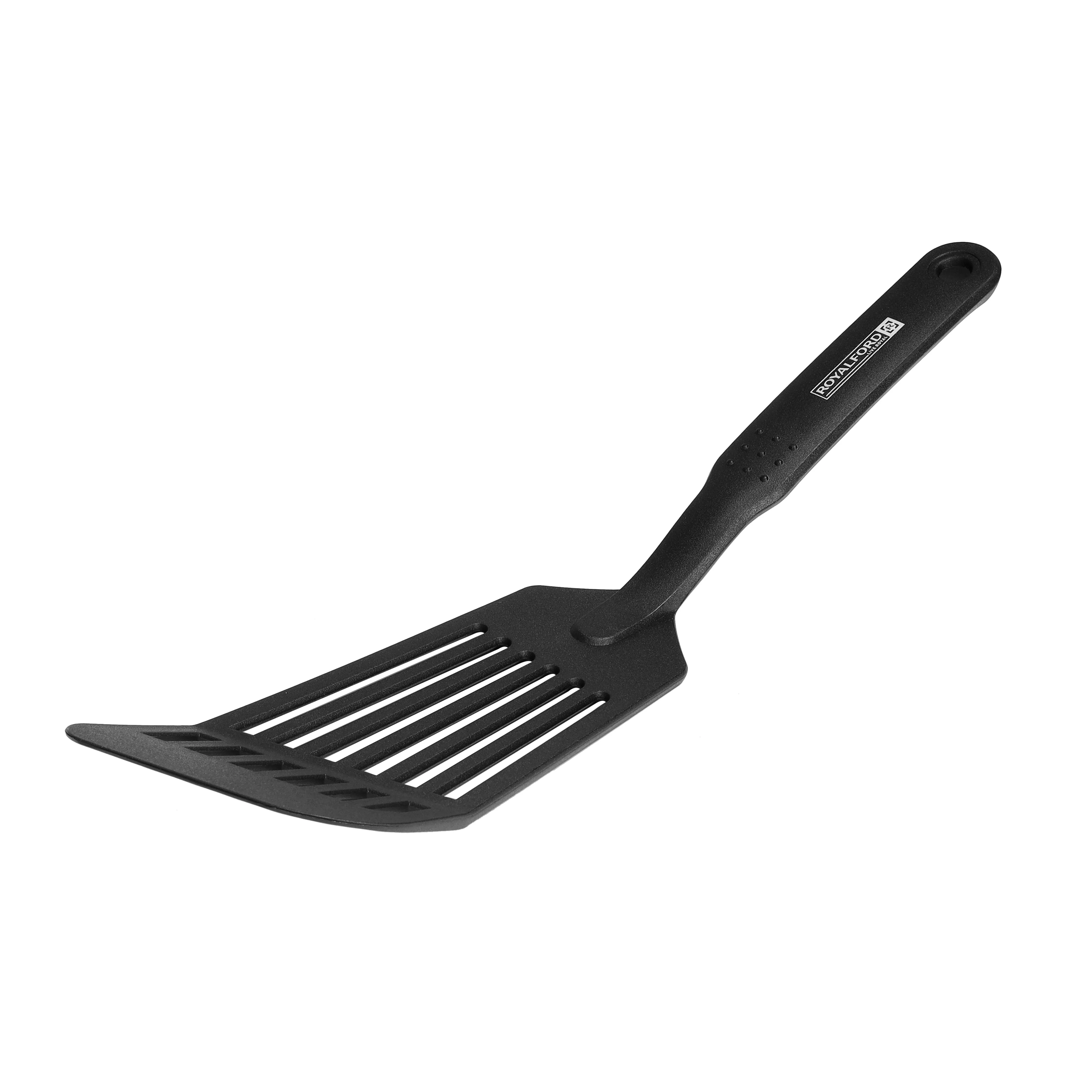 Royalford RF1198-NLSS Nylon Slotted Spatula | Heat Resistant Non-Stick Turner with Wide Head | Ergonomic Handle | Perfect for Flipping, Frying, Cooking & Serving Food