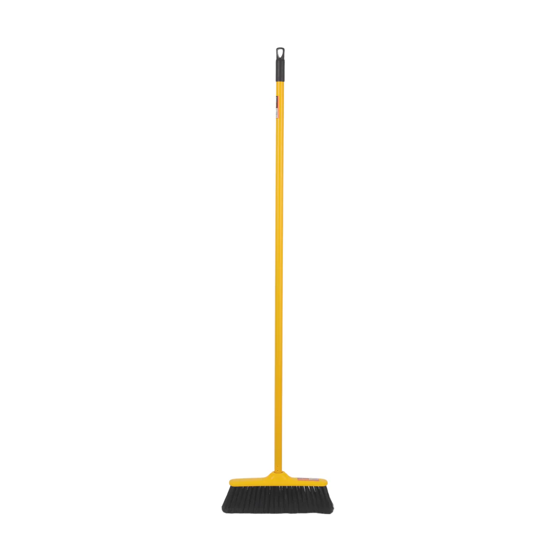 Royalford RF11999 Floor Broom with Long Steel Handle | 28.5cm Heavy Duty Cleaning Broom for Wet & Dry Floors, Tiles, Bathroom, Kitchen & Concrete| Durable Sweeping Brush