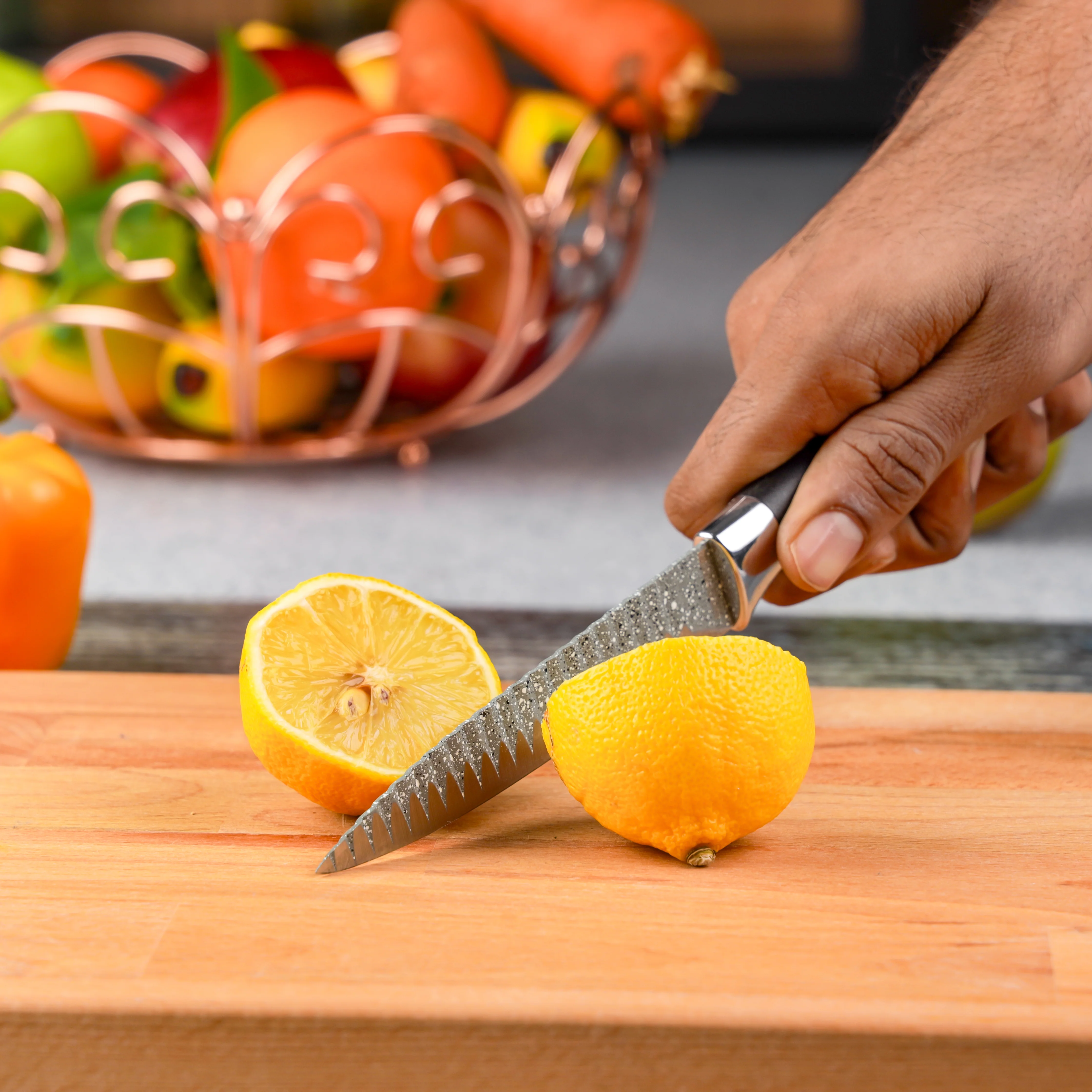 Royalford RF12006 5” Utility Knife| extra-sharp stainless steel blade and non-stick coating| ergonomic handle, stain-resistant, dishwasher-safe, perfect for daily tasks| - Image 2