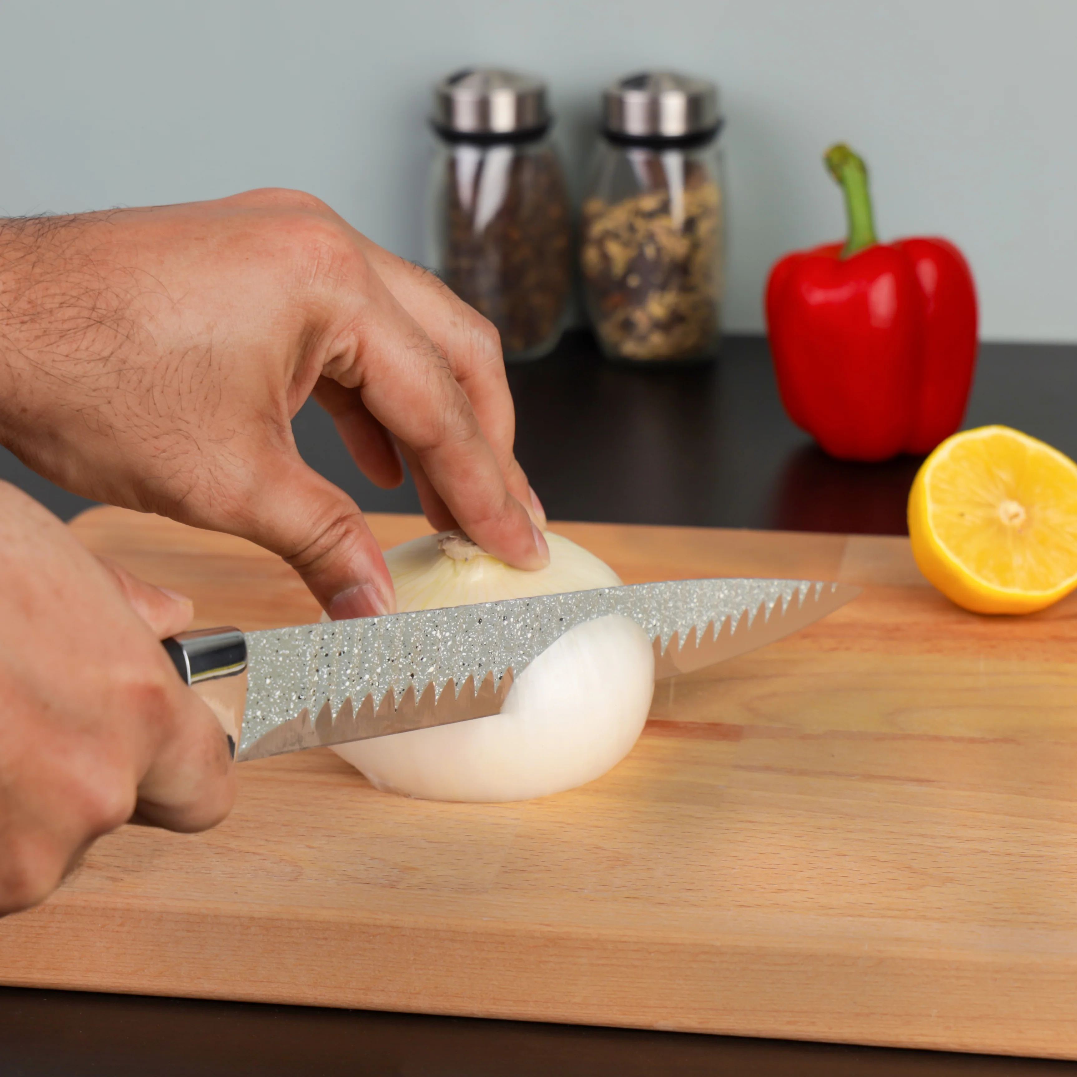 Royalford RF12008 8" Slicer Knife| extra-sharp stainless steel blade with non-stick coating & ergonomic PP handle| lightweight design & dishwasher-safe for daily use| - Image 5