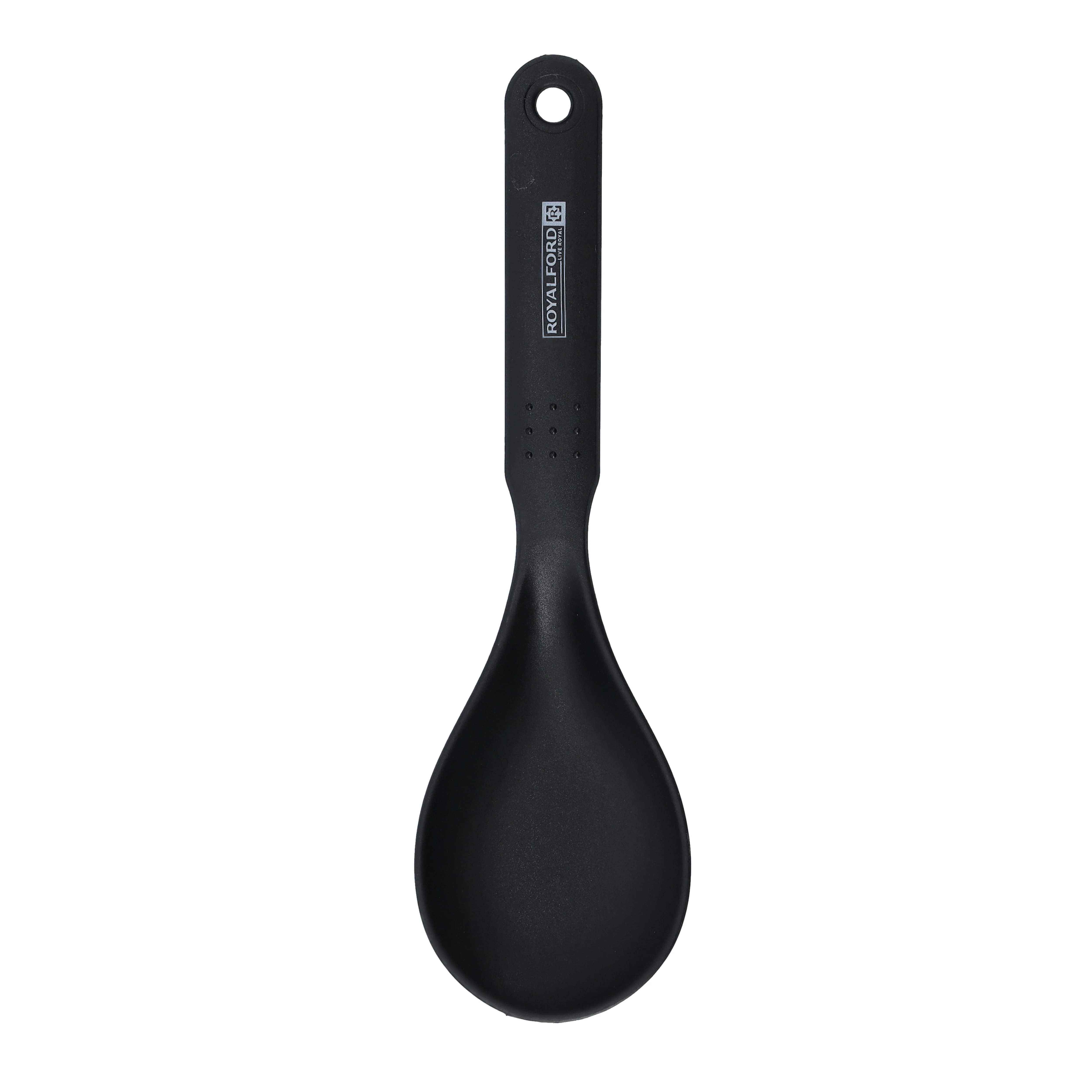 Royalford RF1201-NSVS Nylon Serving Spoon | Food Grade | Heat Resistant | Non Stick Safe Ergonomic Handle | Durable & Dishwasher Safe Kitchen Cooking Serving Spoon