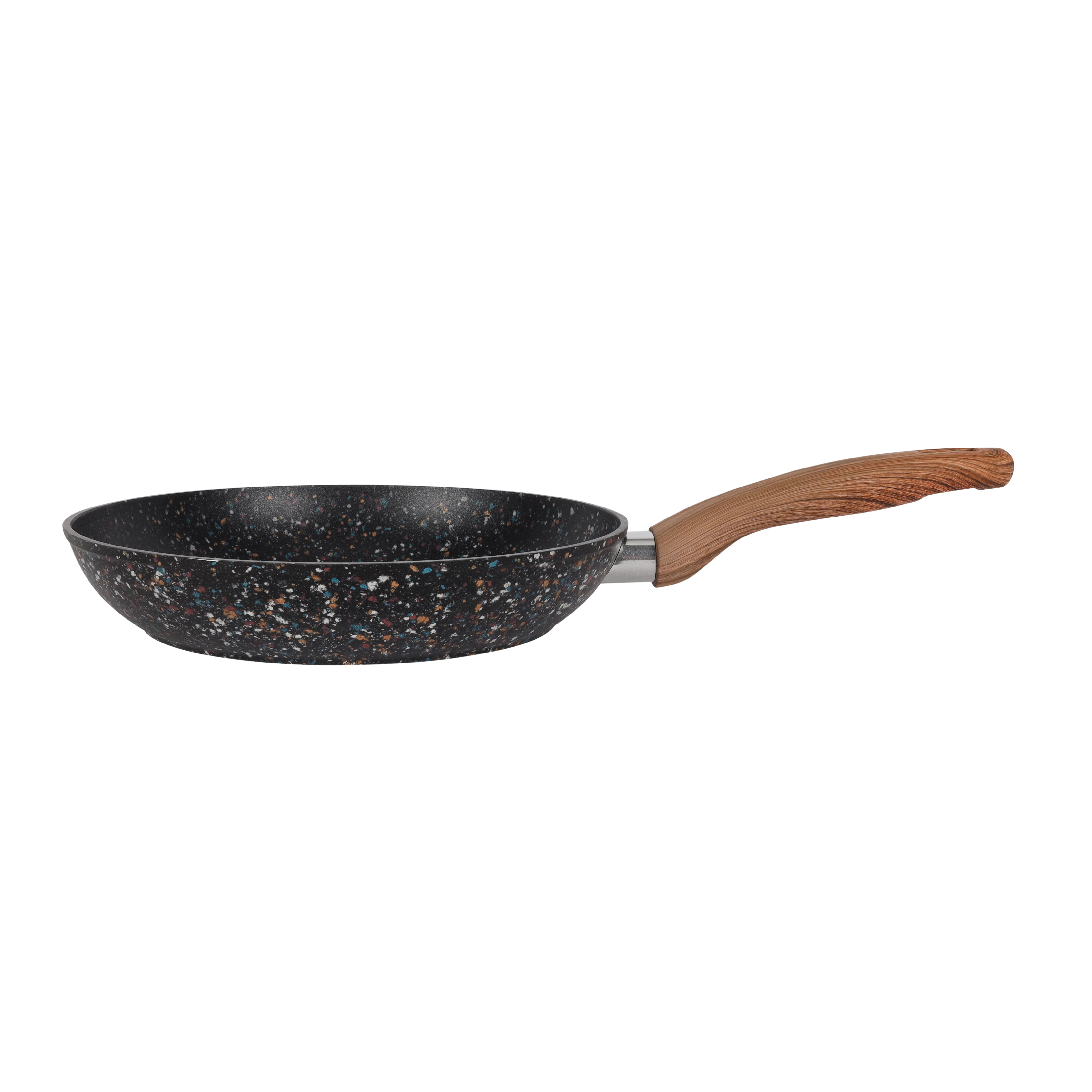Royalford RF12012 26cm Frypan | Forged Aluminium Body | Granite Non-Stick Coating | Induction Compatible Base | PFOA-Free Design & Soft-Touch Wooden Finish Handle - Image 3