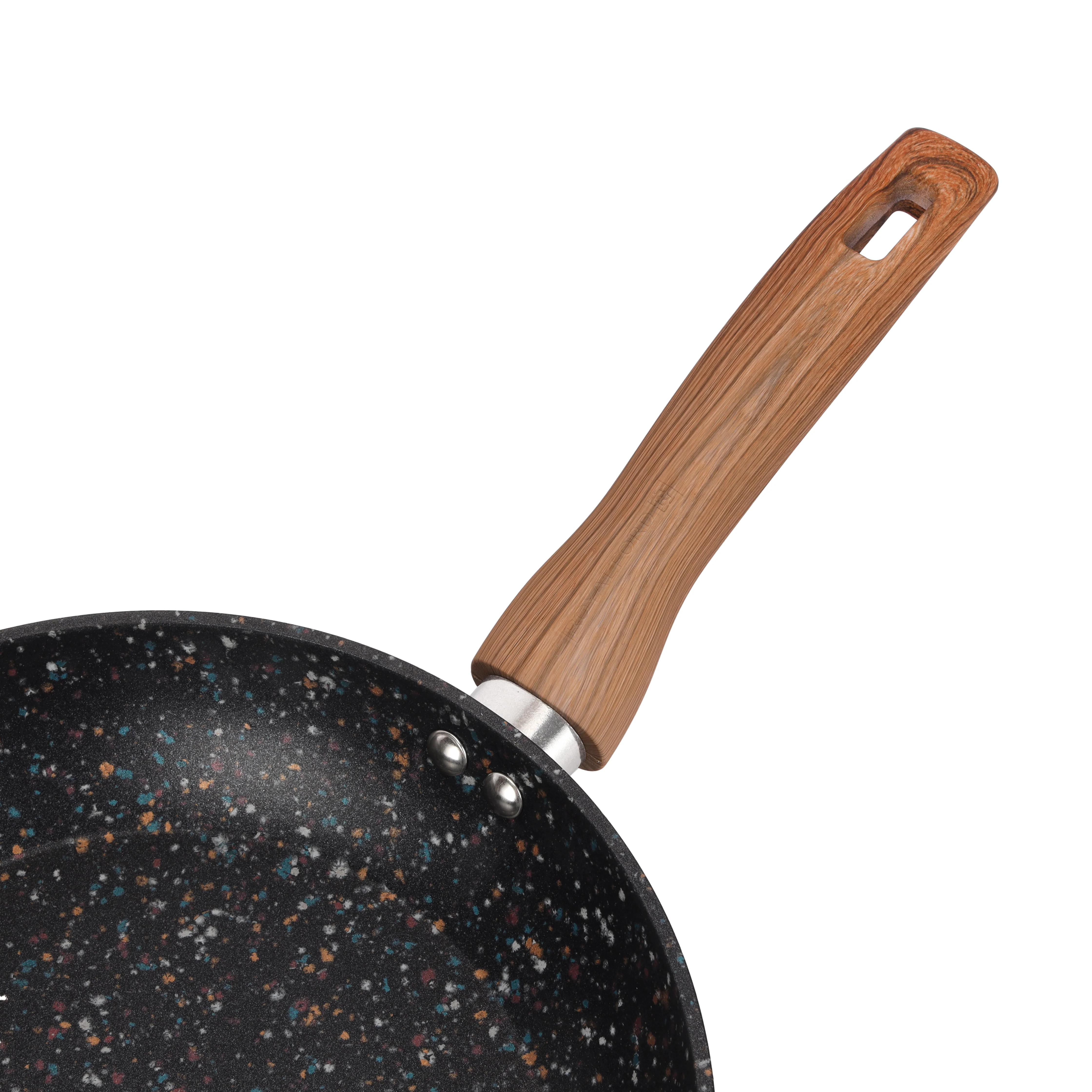 Royalford RF12012 26cm Frypan | Forged Aluminium Body | Granite Non-Stick Coating | Induction Compatible Base | PFOA-Free Design & Soft-Touch Wooden Finish Handle - Image 5