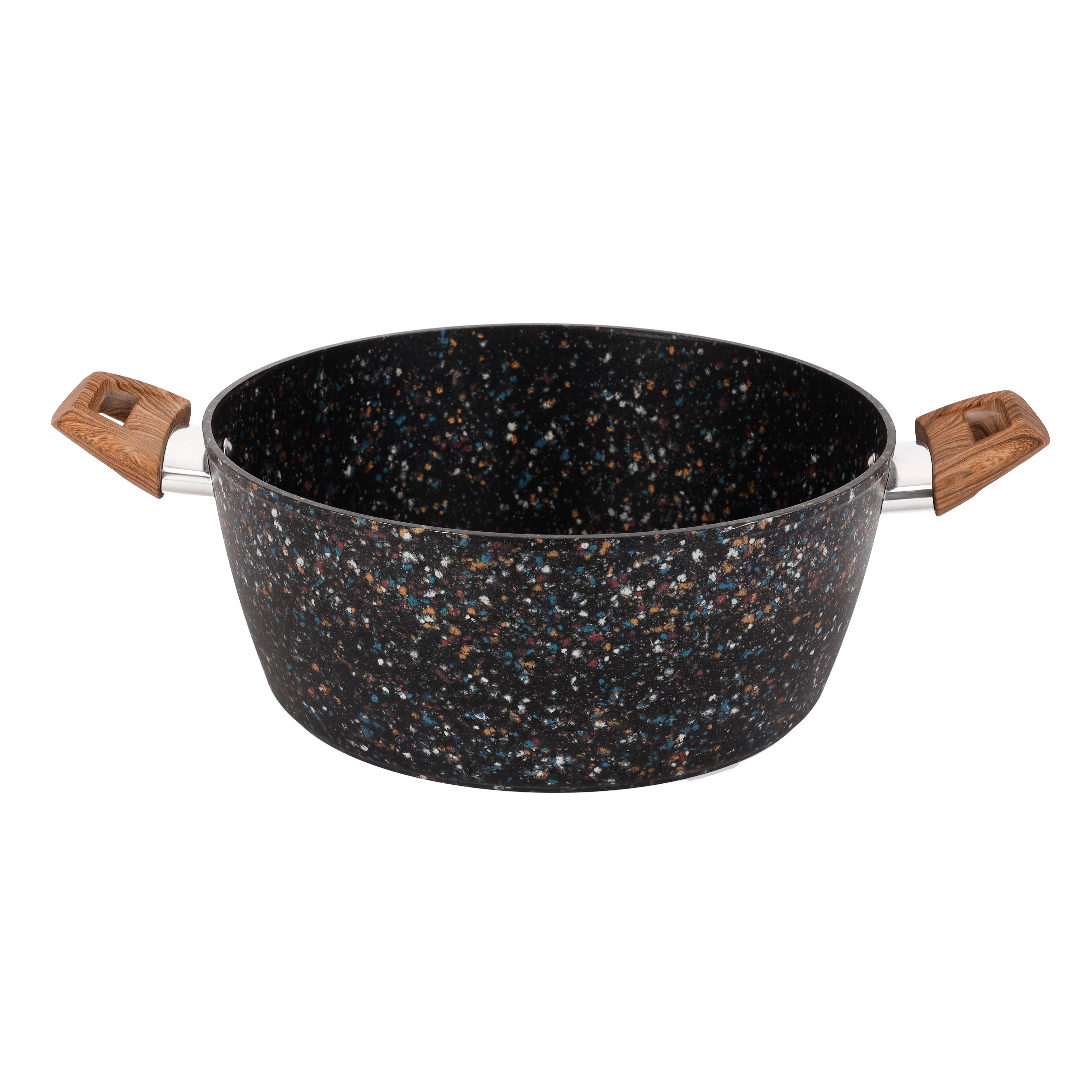 Royalford RF12018 28cm Forged Aluminium Casserole | Multistone Granite Non-Stick Coating| Induction Compatible Deep Cooking Pot with Glass Lid | PFOA Free Family Use - Image 3