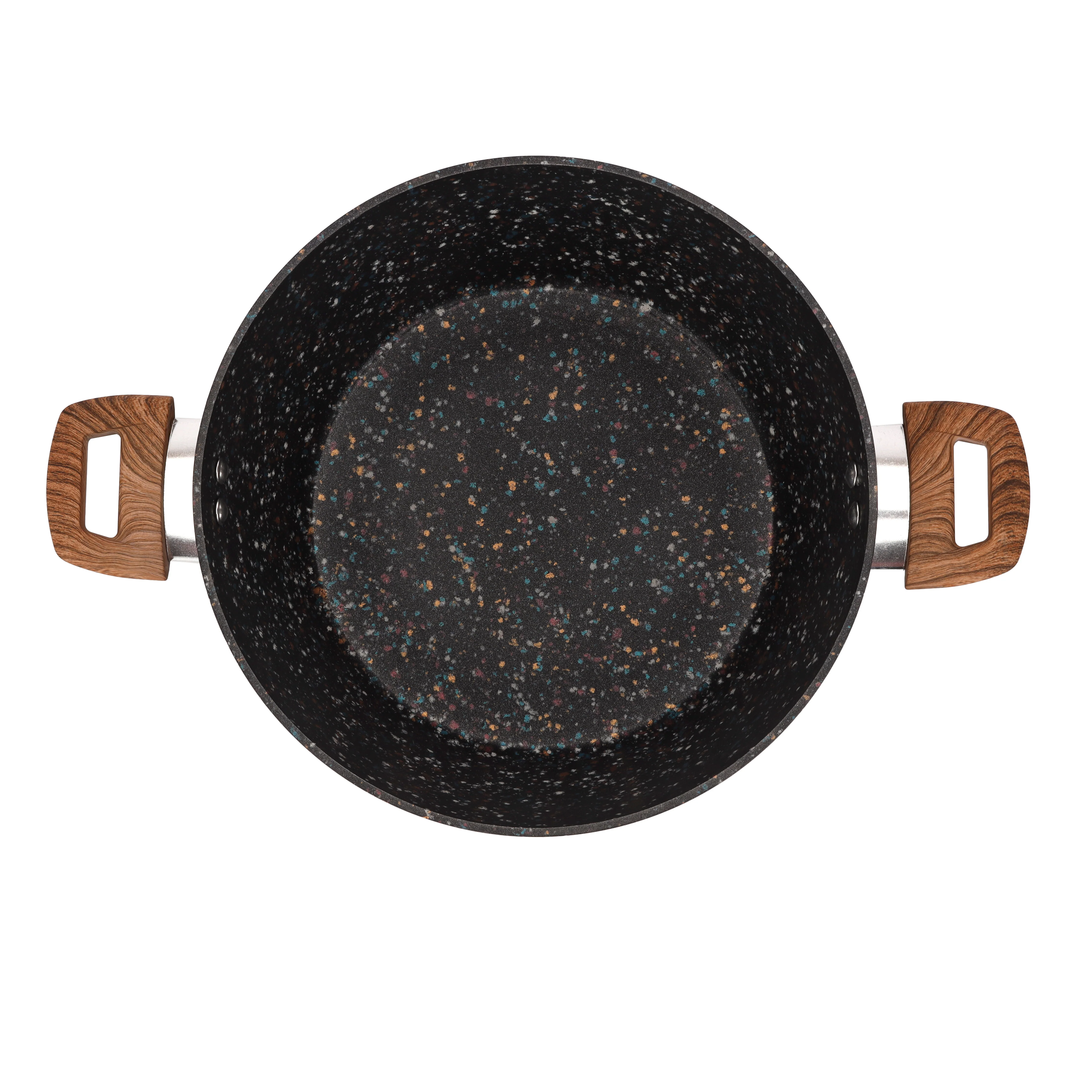 Royalford RF12018 28cm Forged Aluminium Casserole | Multistone Granite Non-Stick Coating| Induction Compatible Deep Cooking Pot with Glass Lid | PFOA Free Family Use - Image 4