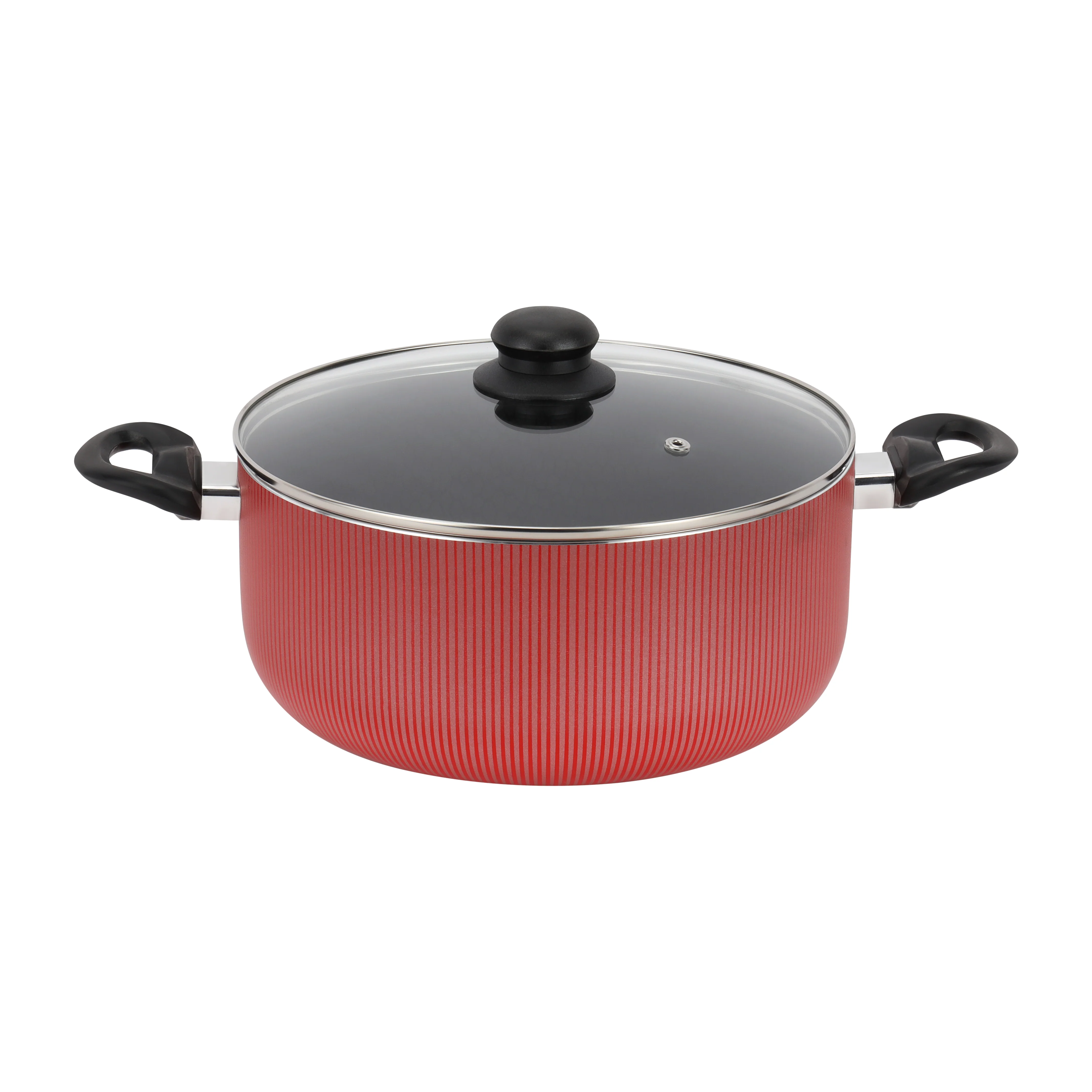 RoyalFord RF12090 Scarlet Honeycomb 26cm Casserole with Lid | Non-Stick Granite Coating | Durable Aluminium Cookware with Glass Lid | Easy To Clean Kitchen Pot
