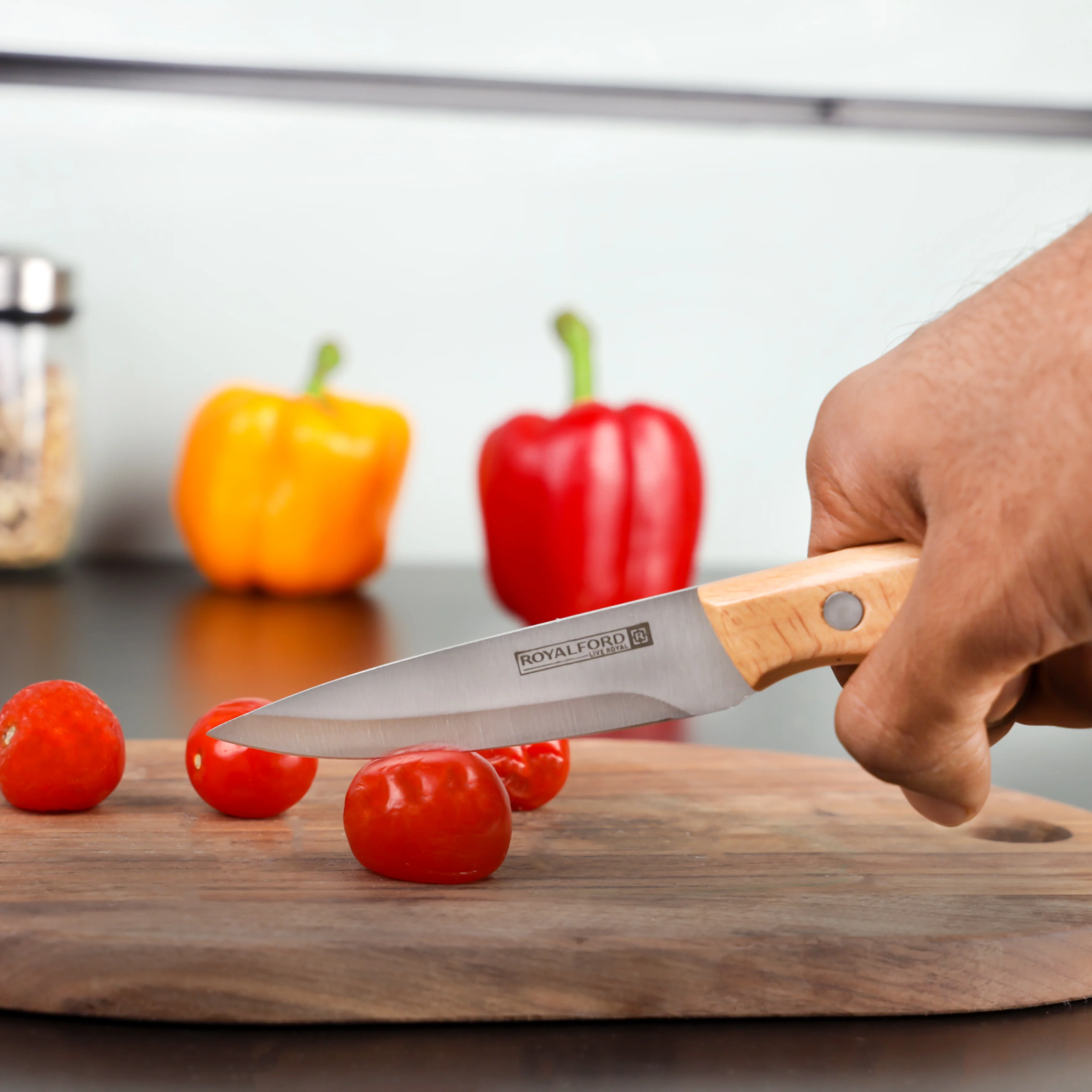 Royalford RF12093 4” Paring Knife| sharp stainless steel blade & durable wooden handle offers precise cutting| ergonomic grip, stain resistance, for everyday kitchen use| - Image 2