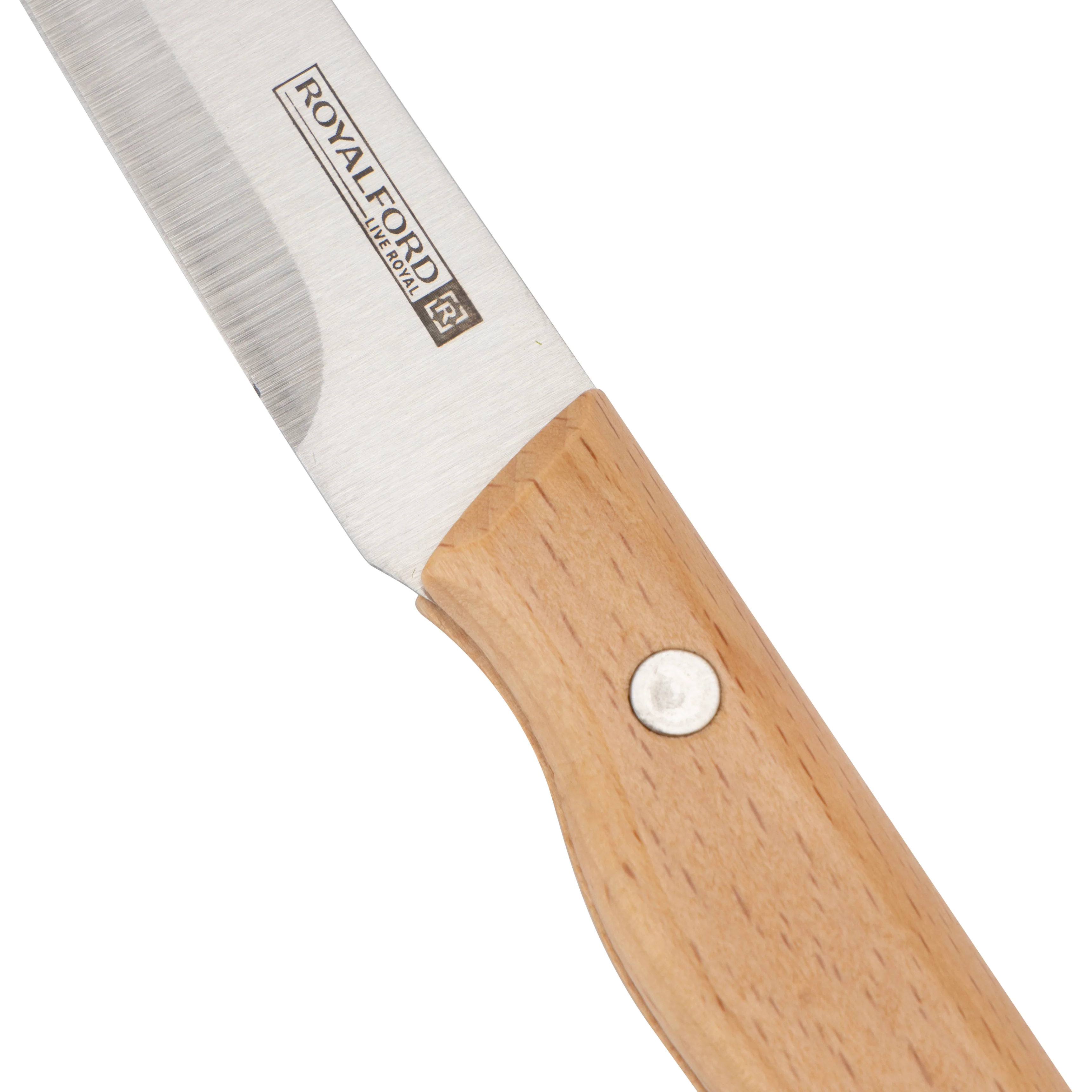 Royalford RF12095 5” Utility Knife| sharp stainless steel blade and sturdy wooden handle| for precise cutting, peeling, and slicing with comfort, durability, and control| - Image 4