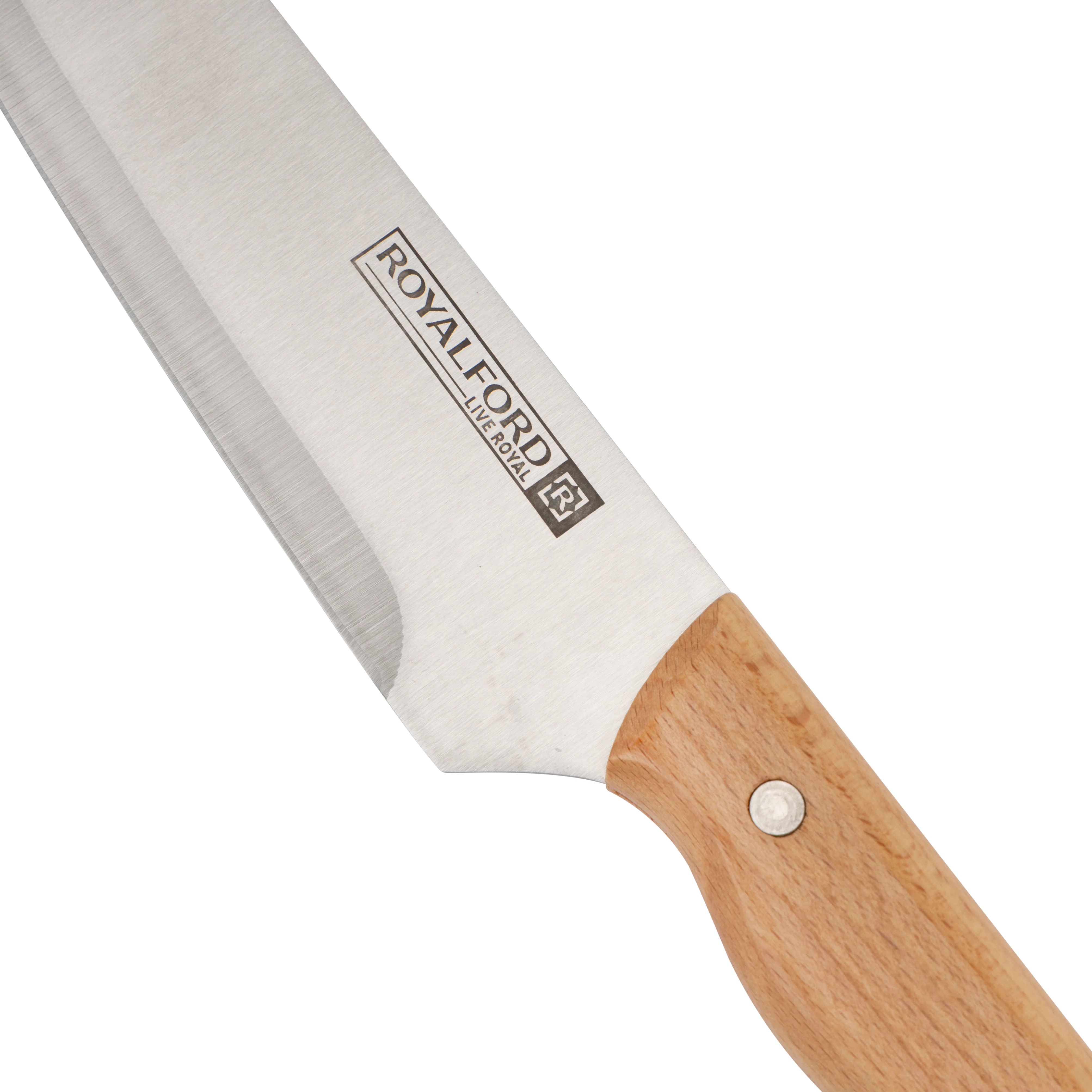 Royalford RF12097 8 Inch Chef Knife Stainless Steel Kitchen Knife | Wooden Handle | Extra Sharp Multipurpose Cooking Knife | Perfect for Meat Vegetables Fruits Herbs - Image 5