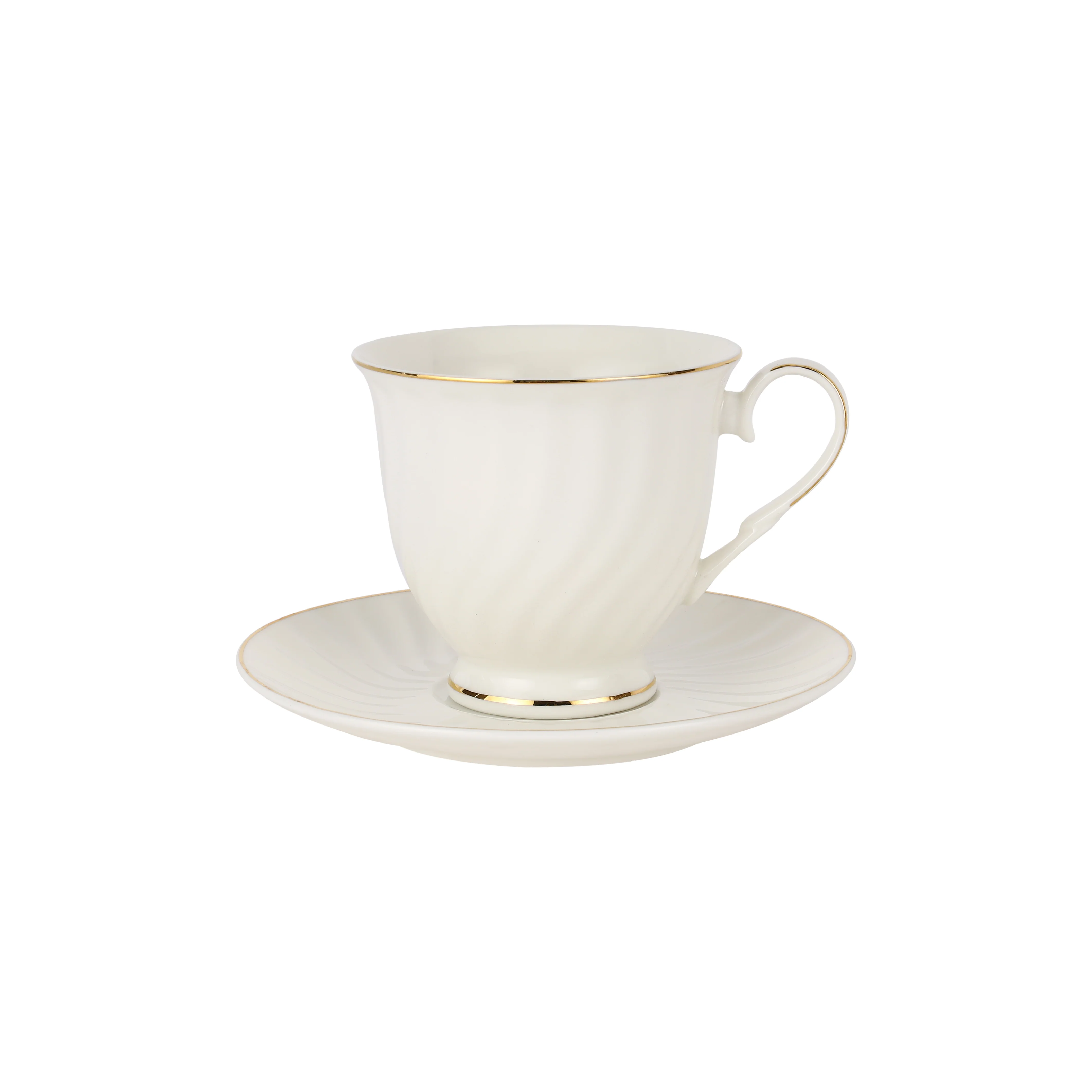 Royalford RF12112 Bone China Cup & Saucer Set | includes 12 pieces with six 250ml cups & six 6-inch saucers, delivering premium quality, durability, and styles. - Image 2