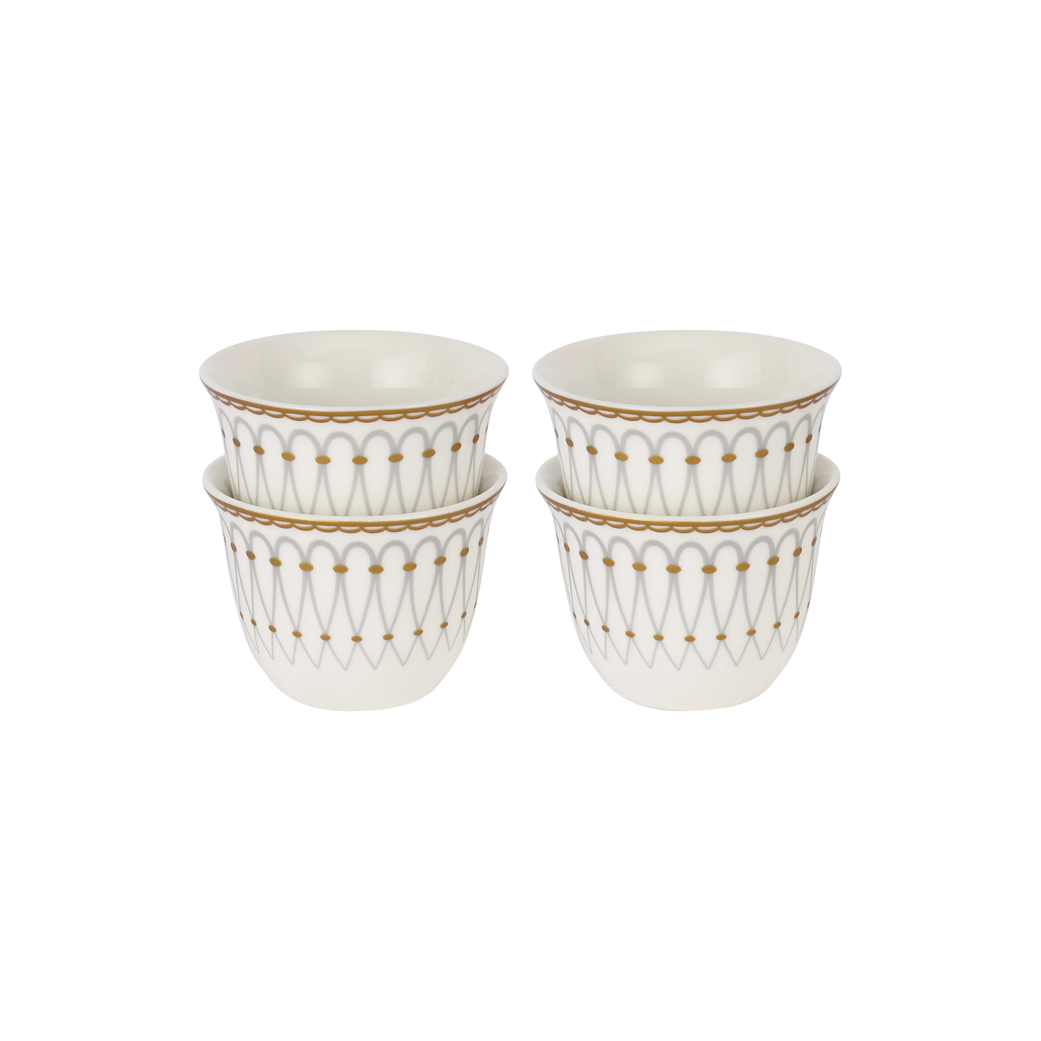 Royalford RF12115 Bone China Cawa Cup Set |  12PCS 80ml Premium  Coffee Cups | Elegant Gold Design | Durable Luxury Cawa Cups for Home, Majlis & Gifting Occasions - Image 3