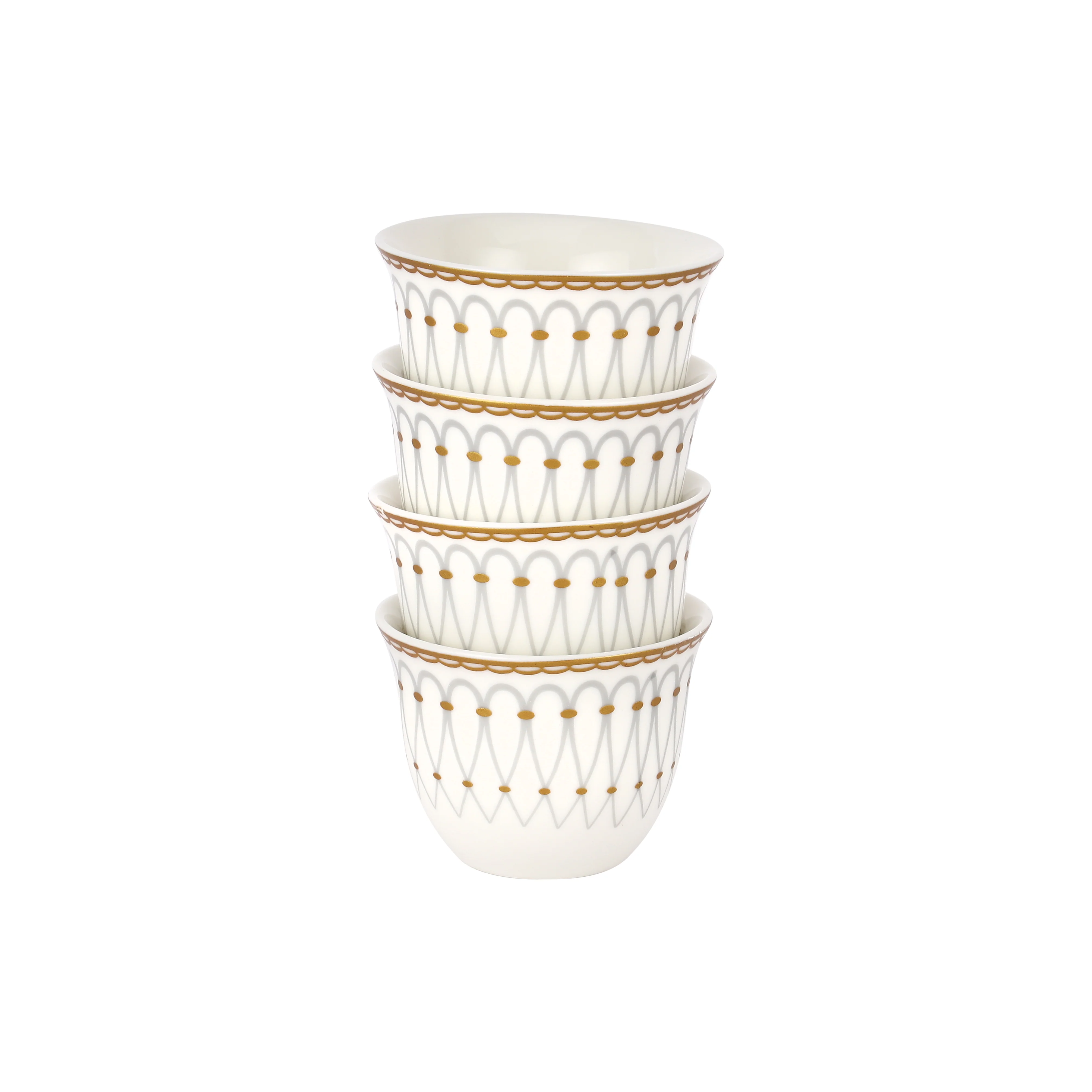 Royalford RF12115 Bone China Cawa Cup Set |  12PCS 80ml Premium  Coffee Cups | Elegant Gold Design | Durable Luxury Cawa Cups for Home, Majlis & Gifting Occasions - Image 4