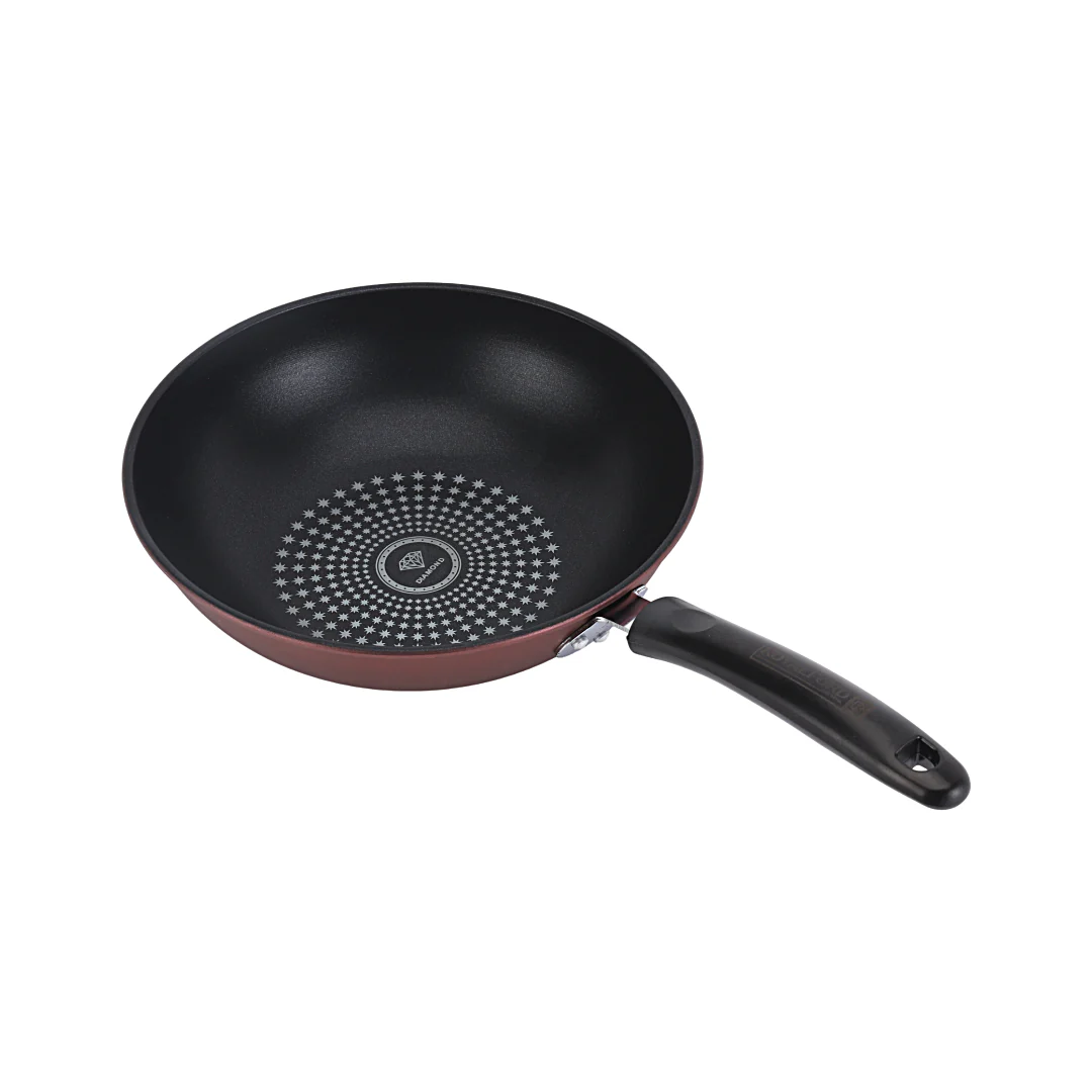 Royalford RF12121 28cm Non-Stick Carbon Steel Wok Pan |  Induction Compatible Base |  Riveted Handle |  Spiral Bottom for Even Heat Distribution | Dishwasher Safe Design - Image 2