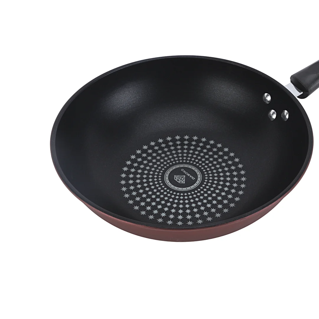 Royalford RF12121 28cm Non-Stick Carbon Steel Wok Pan |  Induction Compatible Base |  Riveted Handle |  Spiral Bottom for Even Heat Distribution | Dishwasher Safe Design - Image 5