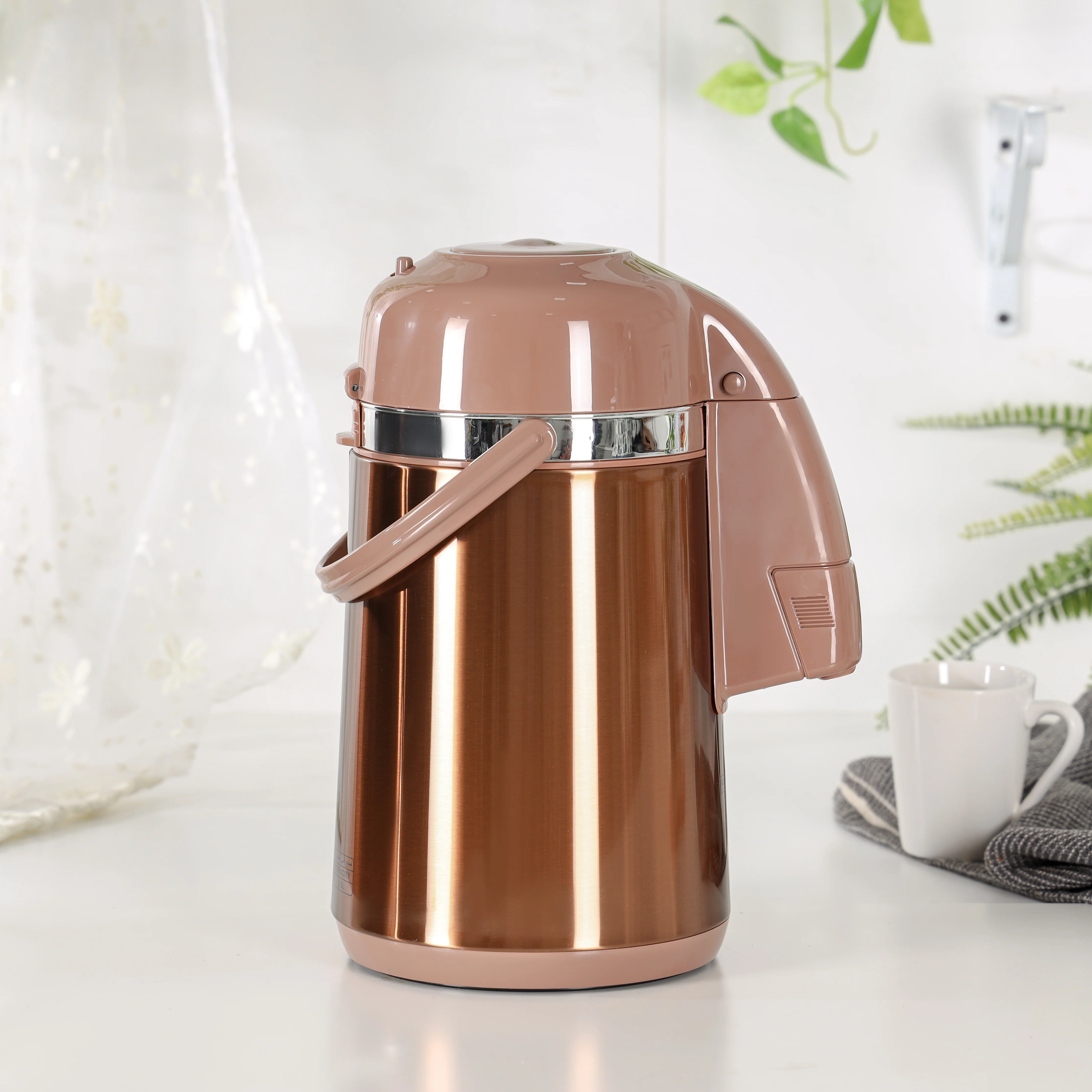 Royalford RF12132 Thermic Airpot Flask | 2.5 L Capacity | Double Wall with Glass Inner Lining | Keeps Beverages Hot & Cold for Long Hours | Easy to Use| Elegant Design - Image 2
