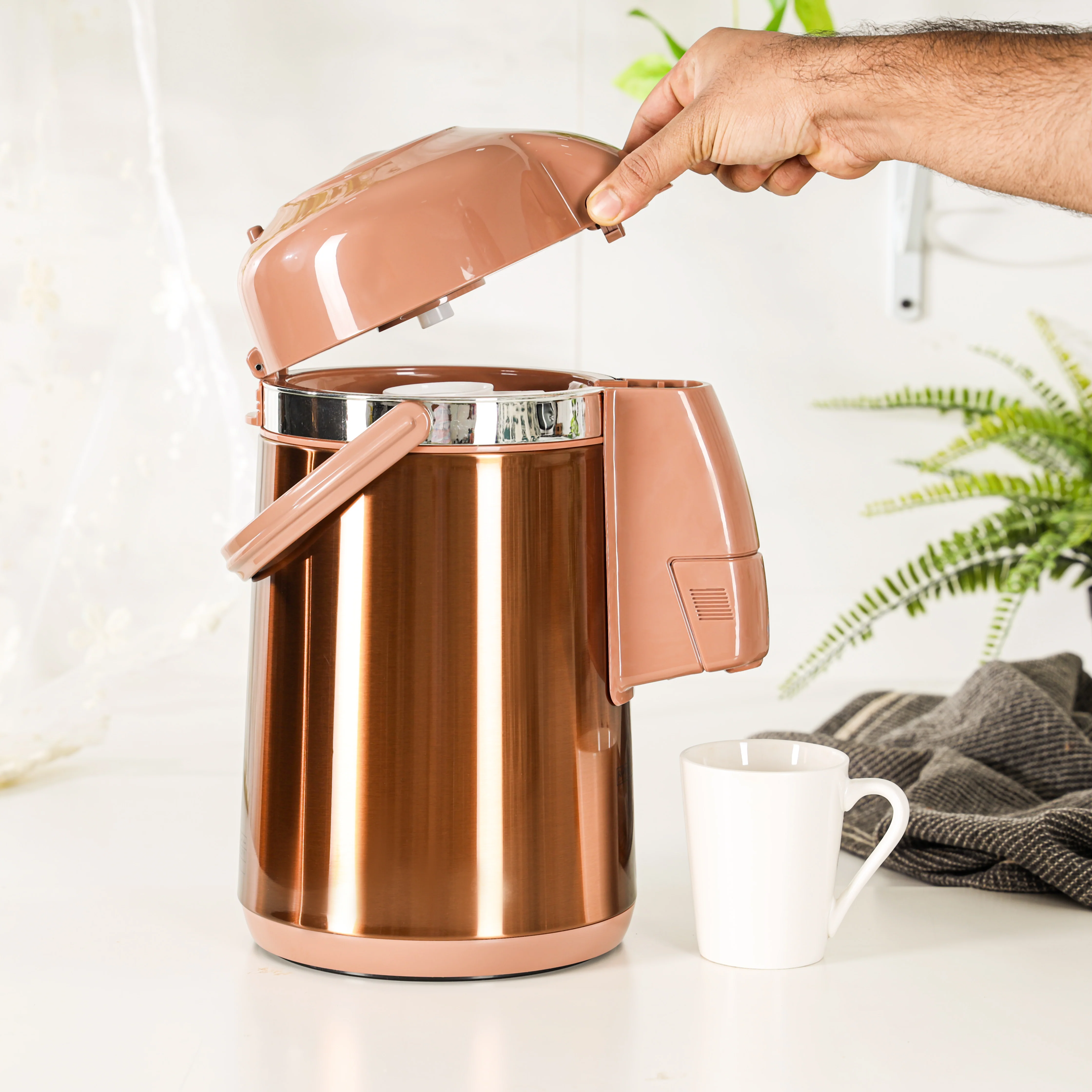 Royalford RF12132 Thermic Airpot Flask | 2.5 L Capacity | Double Wall with Glass Inner Lining | Keeps Beverages Hot & Cold for Long Hours | Easy to Use| Elegant Design - Image 3