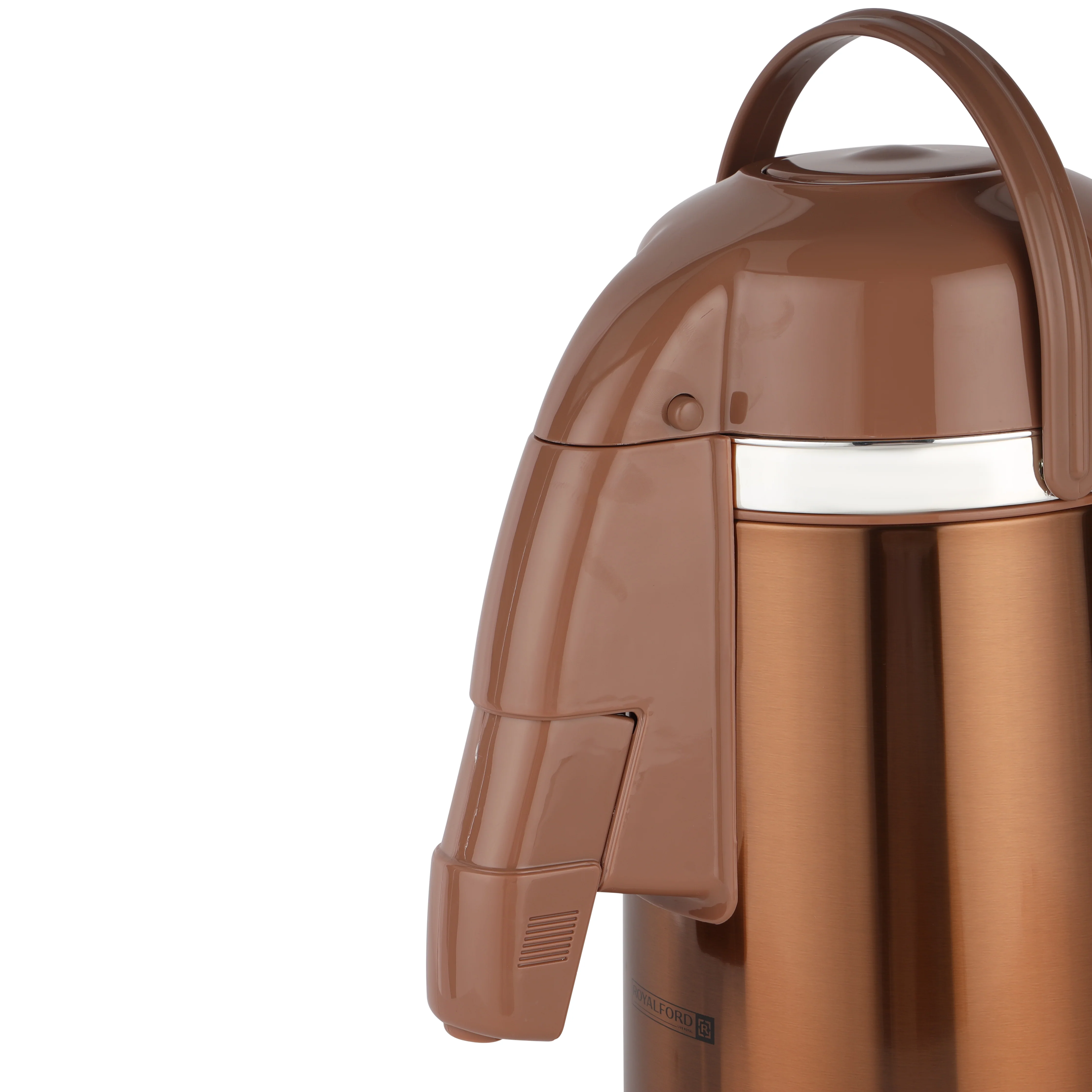 Royalford RF12133 Thermic Airpot Flask | 3.0L |Double Wall Vacuum Insulated Stainless Steel Air Pot | Pink Glass Inner | 360 Rotating Base | Long Heat Retention for Home - Image 6