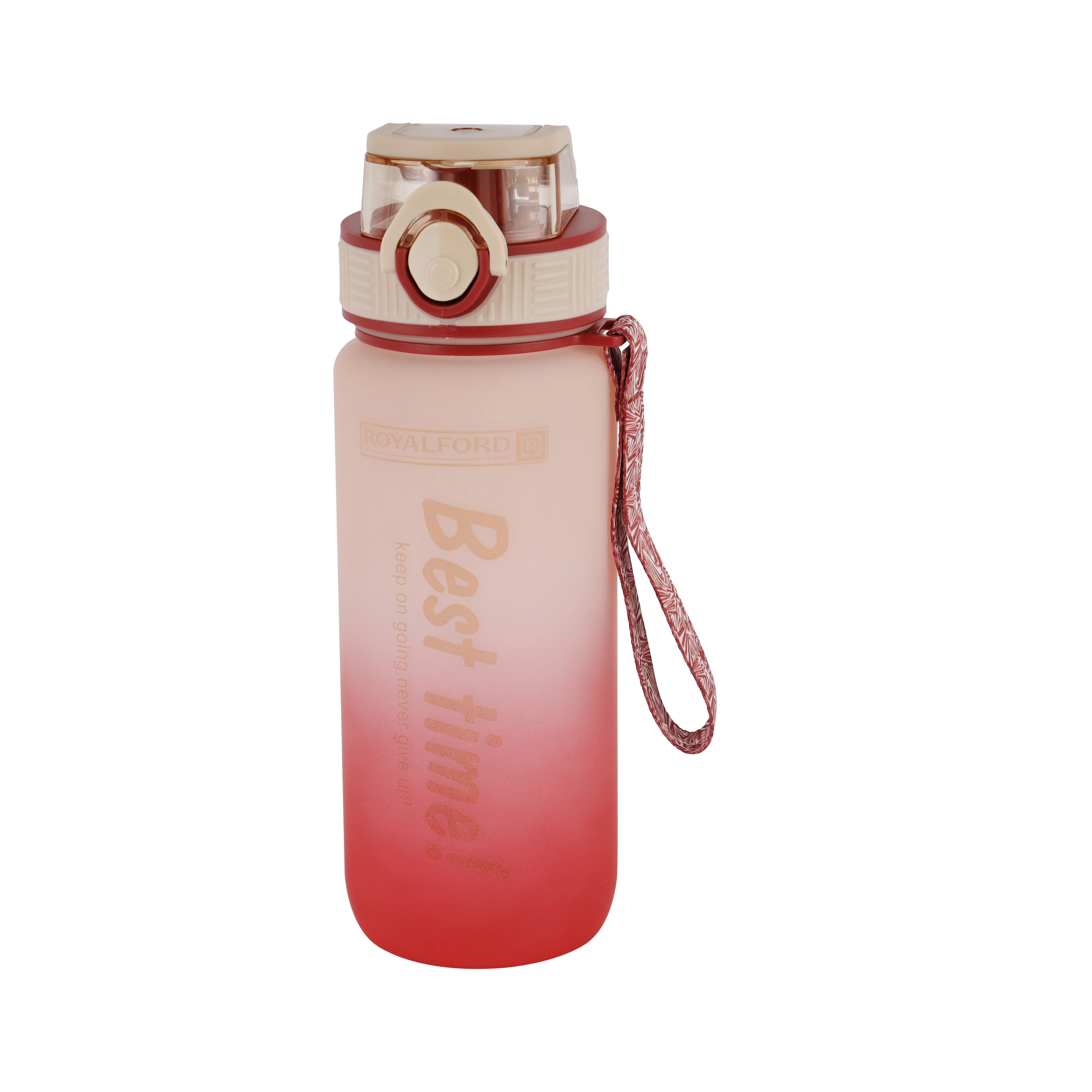 Royalford RF12158 700ml Water Bottle with Sipper & Straw | BPA Free Leak-Proof Flip Lid Drinking Bottle | Odour-Free Portable PP Sports Bottle for School, Gym & Travel