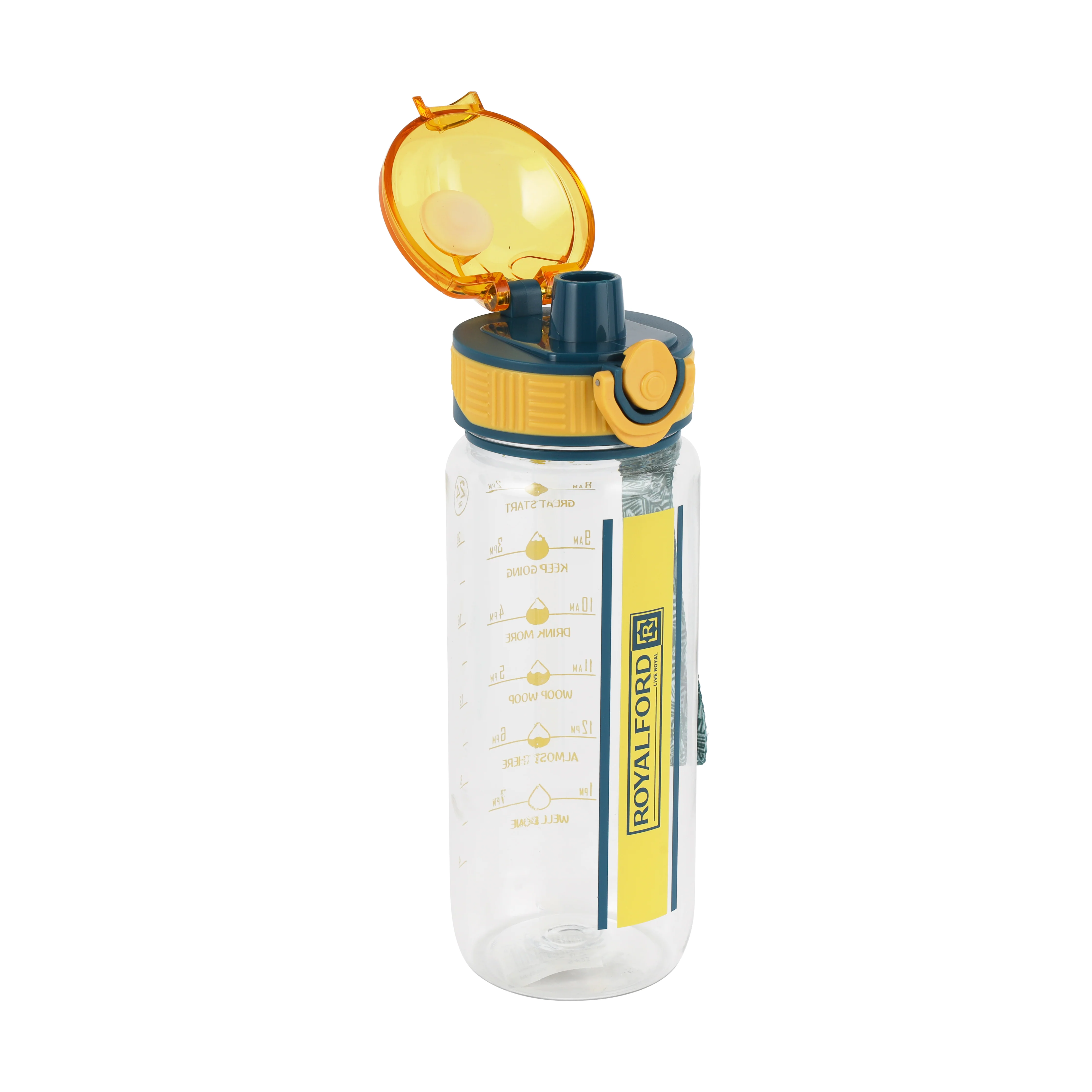 Royalford RF12160 Water Bottle 700ML |BPA Free Sports Bottle with Straw Sipper | Flip Lid Leak Proof Drinking Bottle with Carry Strap for Gym, School, Office & Travel Use - Image 3