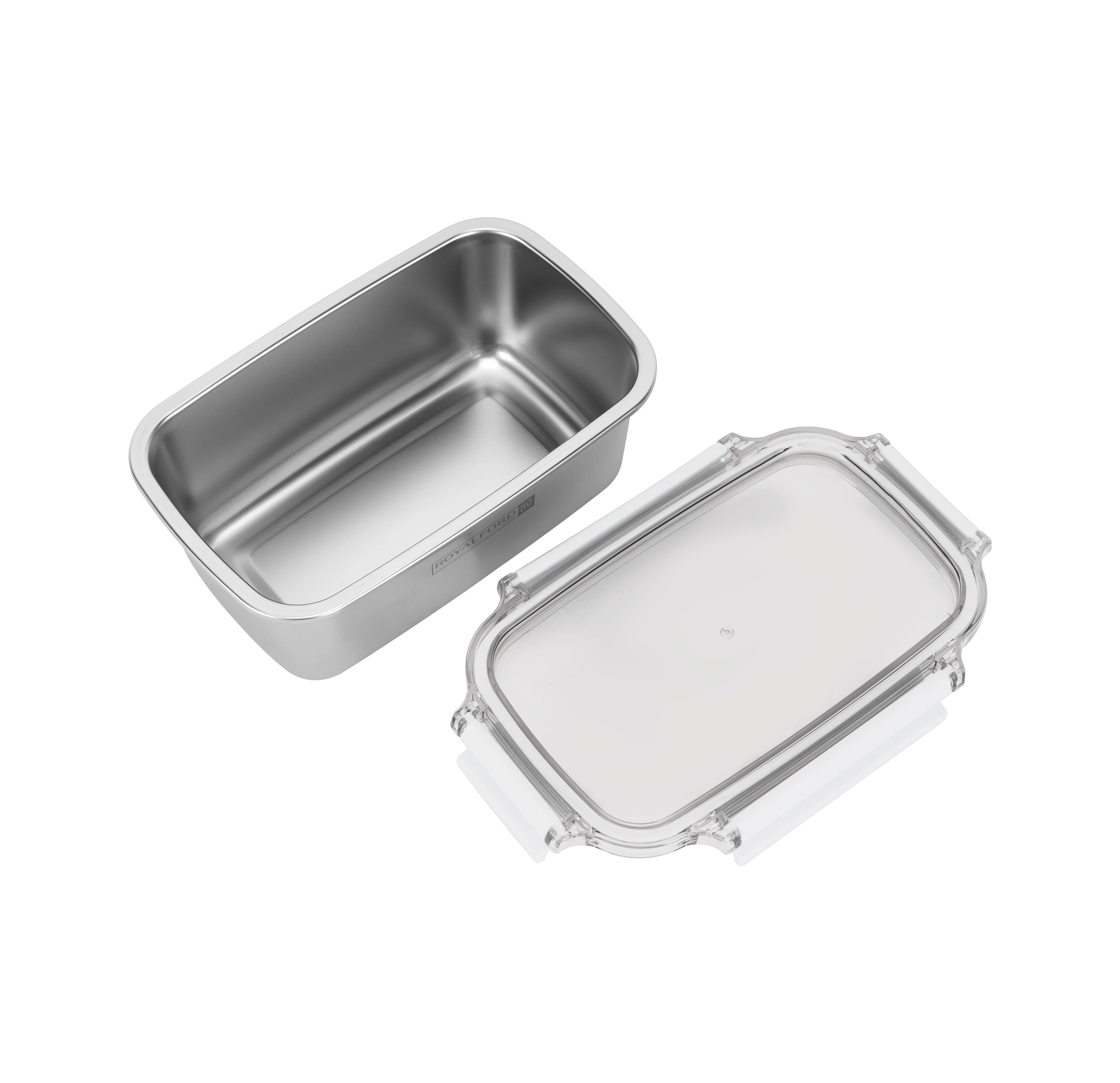 Royalford RF12172 1000ml Stainless Steel Lunch Box | BPA Free Lid | 100% Airtight & Leak-Proof Food Container | 4 Side Lock Clips  | Durable and  Hygienic Design - Image 5