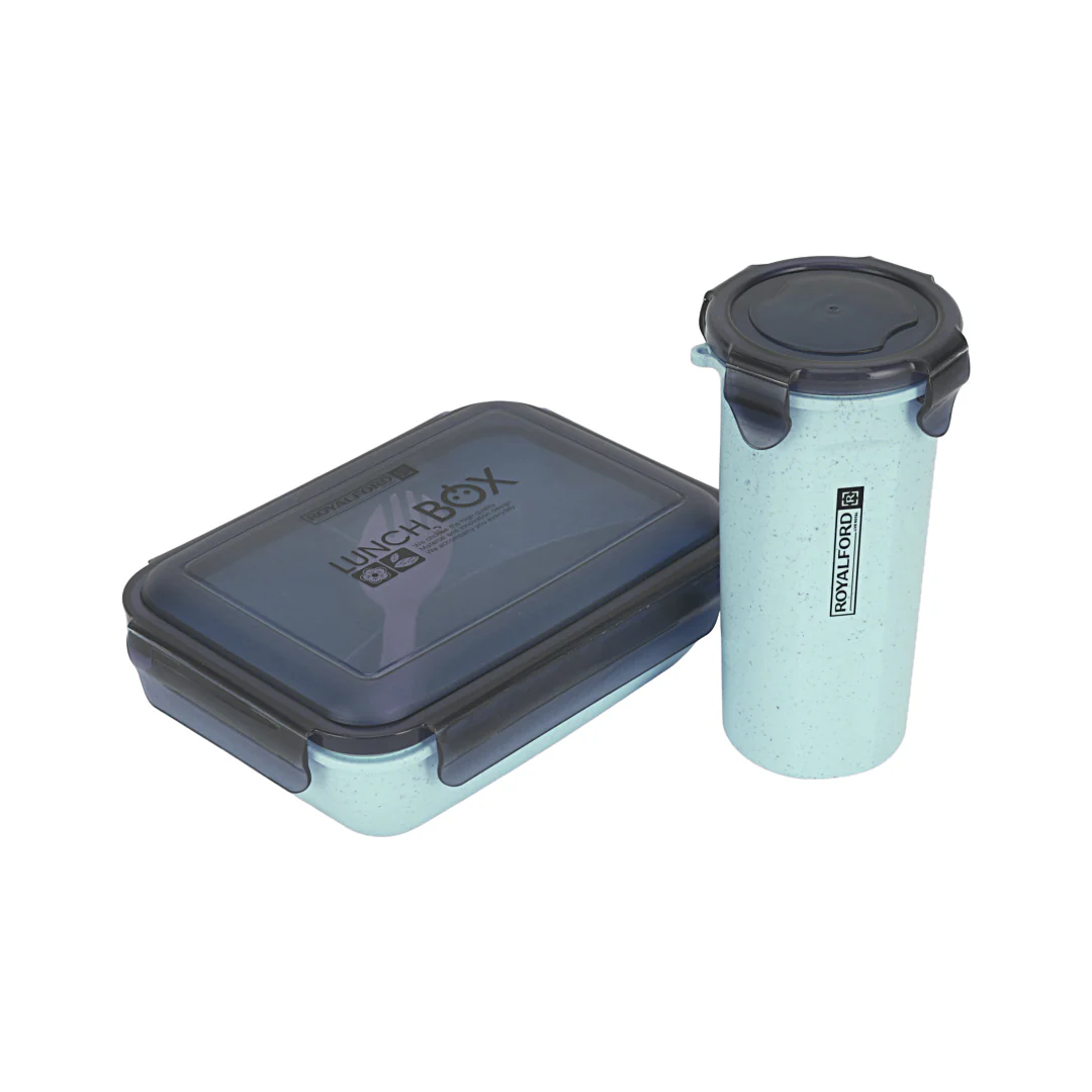 Royalford RF12177 Lunch Box with Water Bottle Set | 800ML Food Container + 500ML Bottle | BPA Free Airtight Leakproof Lunch Box with Spoon for School , Office & Travel - Image 2