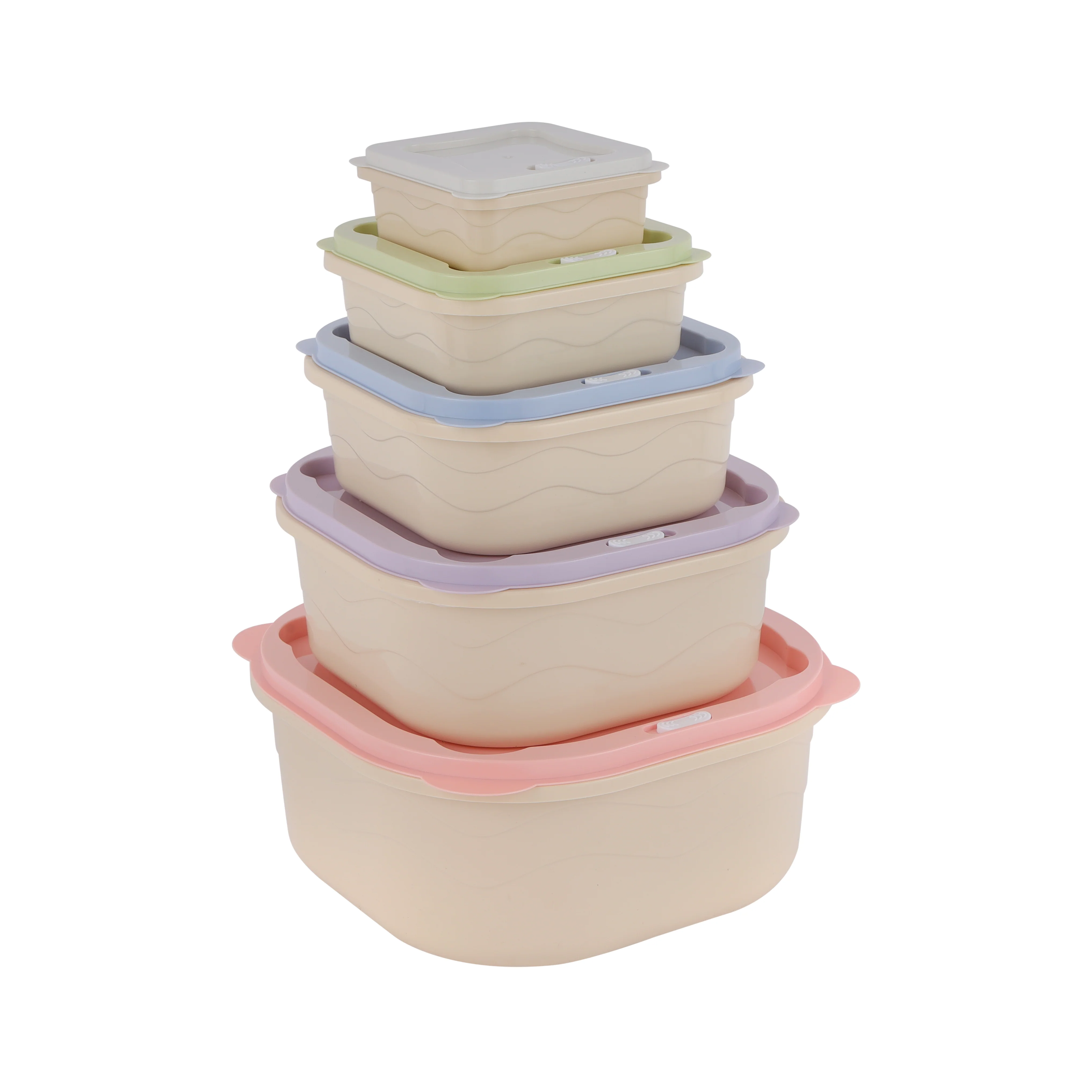 Royalford RF12180 5PCS Food Storage Containers Set | BPA Free Leak-Proof Plastic Boxes | Smart Lock Lids | Freezer & Dishwasher Safe, Multi-Size Kitchen Storage Set