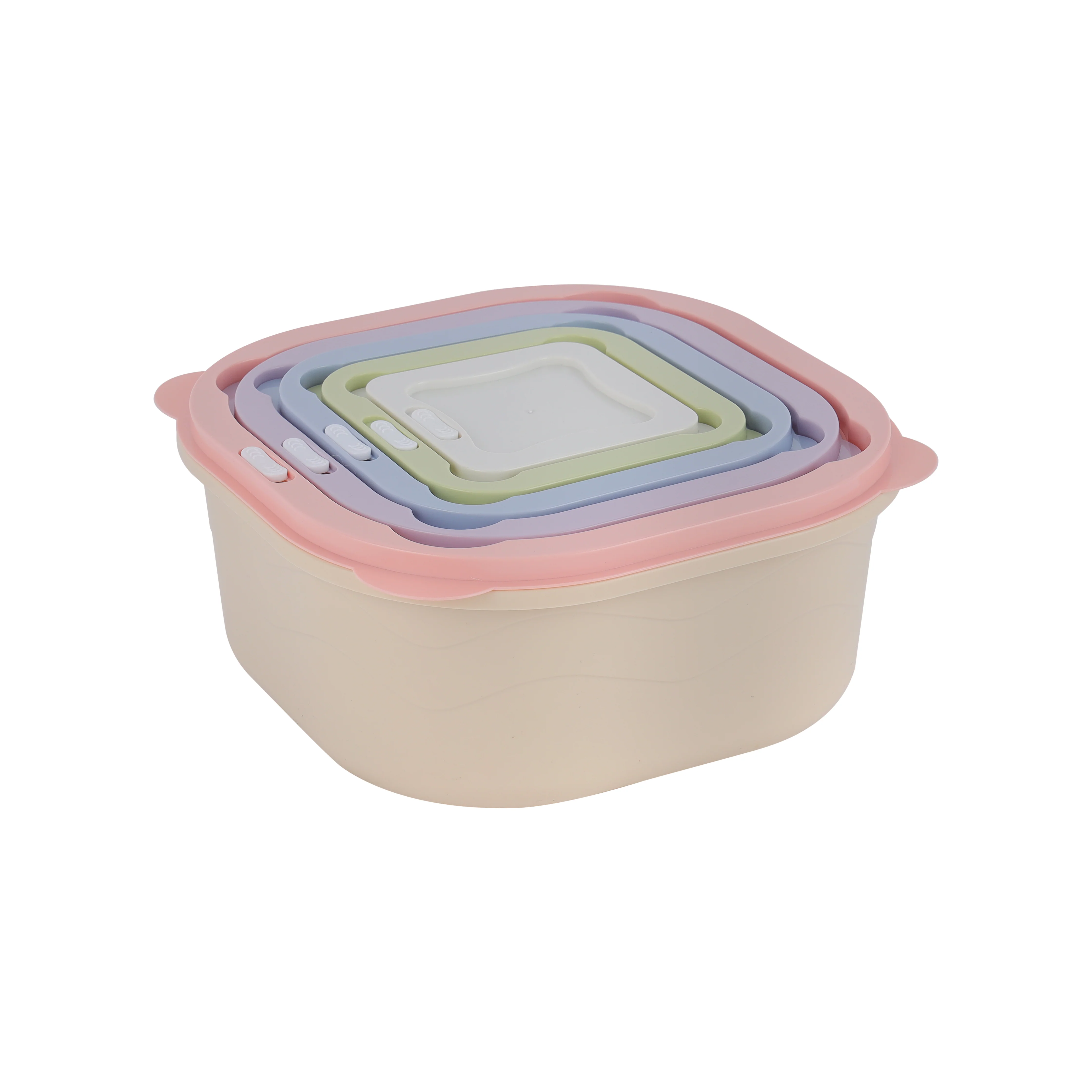 Royalford RF12180 5PCS Food Storage Containers Set | BPA Free Leak-Proof Plastic Boxes | Smart Lock Lids | Freezer & Dishwasher Safe, Multi-Size Kitchen Storage Set - Image 2