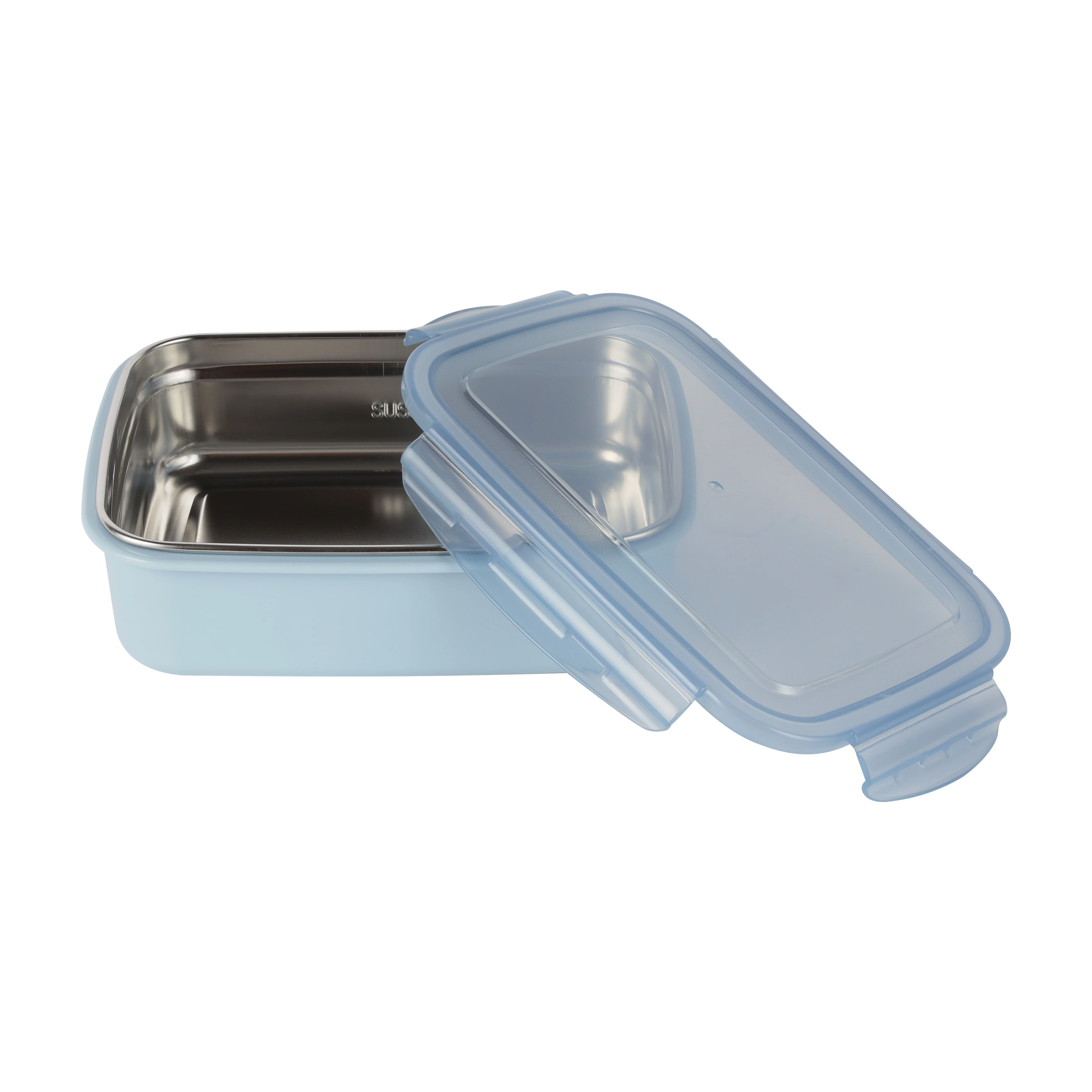 Royalford RF12187 850ML Lunch Box with Stainless Steel Tray and Spoon | BPA Free Leak-Proof Food Container | 4-Side Lock Lid | Freezer Safe | Durable PPE Outer Body - Image 2