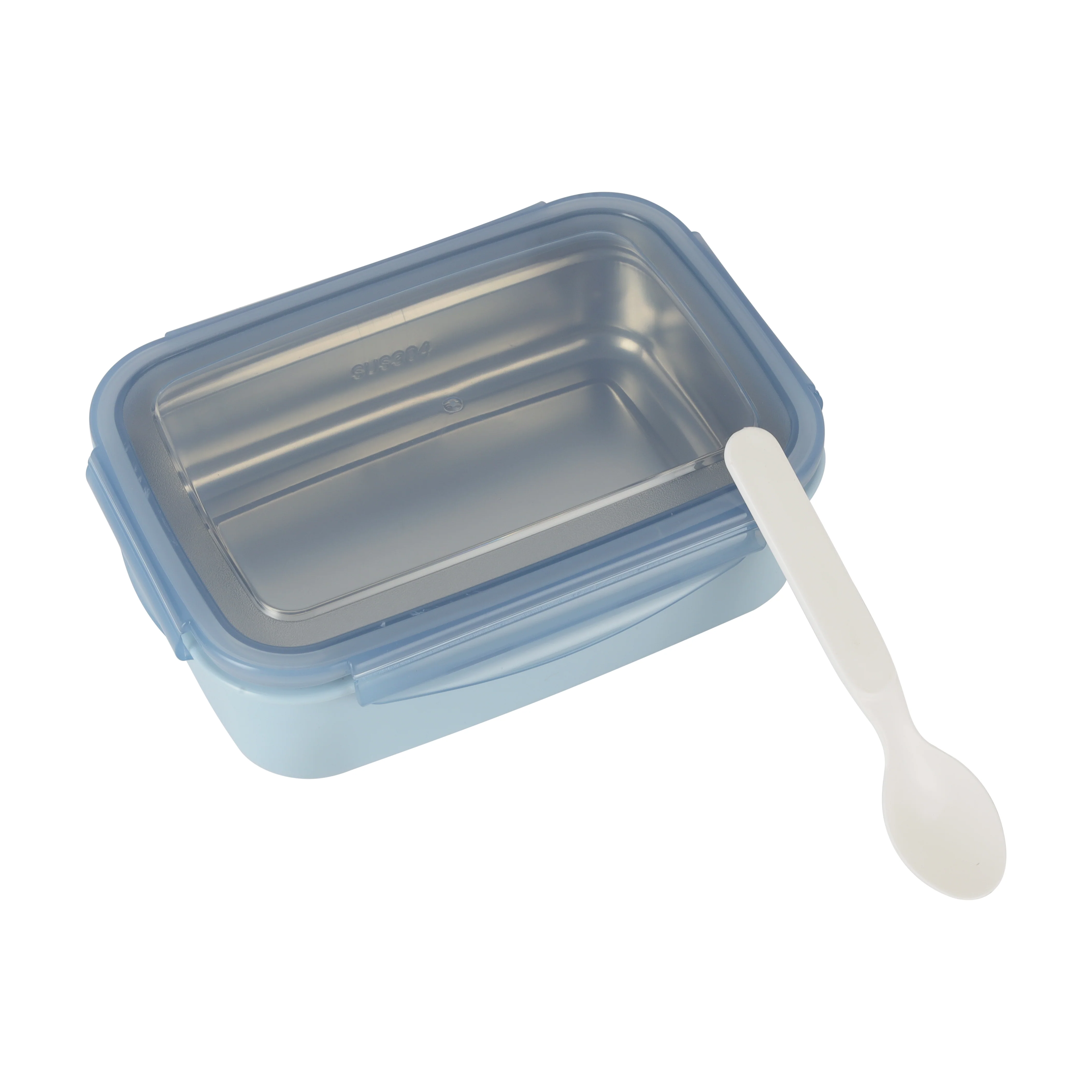 Royalford RF12187 850ML Lunch Box with Stainless Steel Tray and Spoon | BPA Free Leak-Proof Food Container | 4-Side Lock Lid | Freezer Safe | Durable PPE Outer Body - Image 5