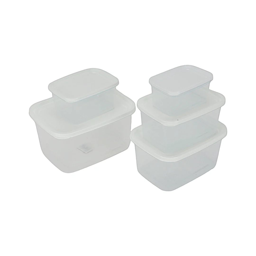 Royalford RF12188 5PCS BPA-Free Rectangular Food Storage Container Set |  Leakproof Lids | Fresh Food Storage and  Freezer Safe Kitchen Storage Boxes for Meal Prep - Image 2