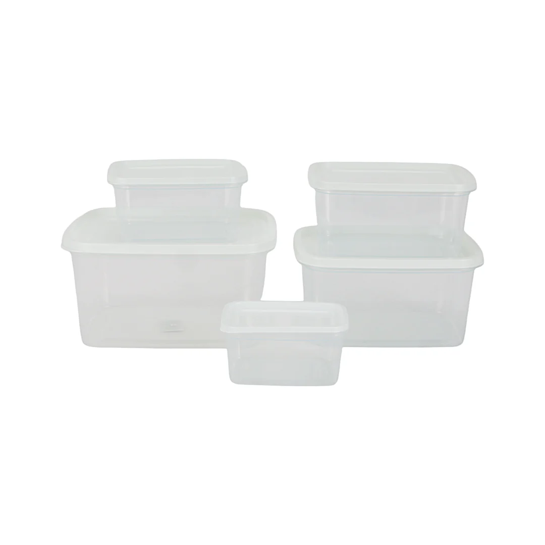Royalford RF12188 5PCS BPA-Free Rectangular Food Storage Container Set |  Leakproof Lids | Fresh Food Storage and  Freezer Safe Kitchen Storage Boxes for Meal Prep - Image 3