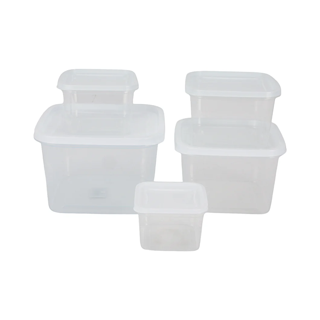 Royalford RF12189 Square Food Storage Container Set 5PCS | BPA Free Leakproof Food Storage Boxes with Lids | Freezer Safe Stackable Plastic Kitchen  Storage Containers - Image 2