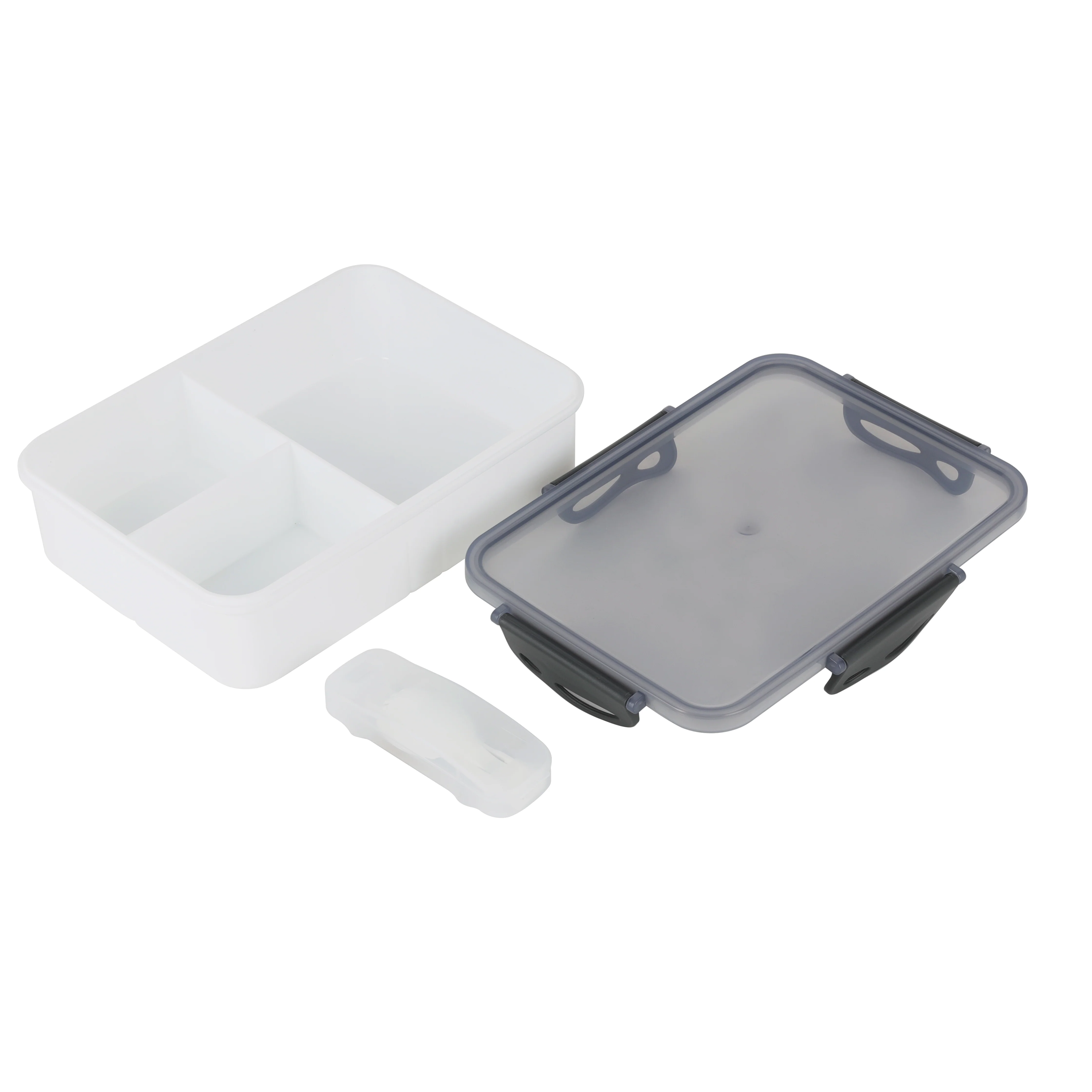 Royalford RF12191 Lunch Box 1600ml| Spoon & Holder 3 Compartment Leak Proof BPA Free Food Grade| PPE Freezer Safe Durable Food Storage Container for Office School Travel| - Image 4