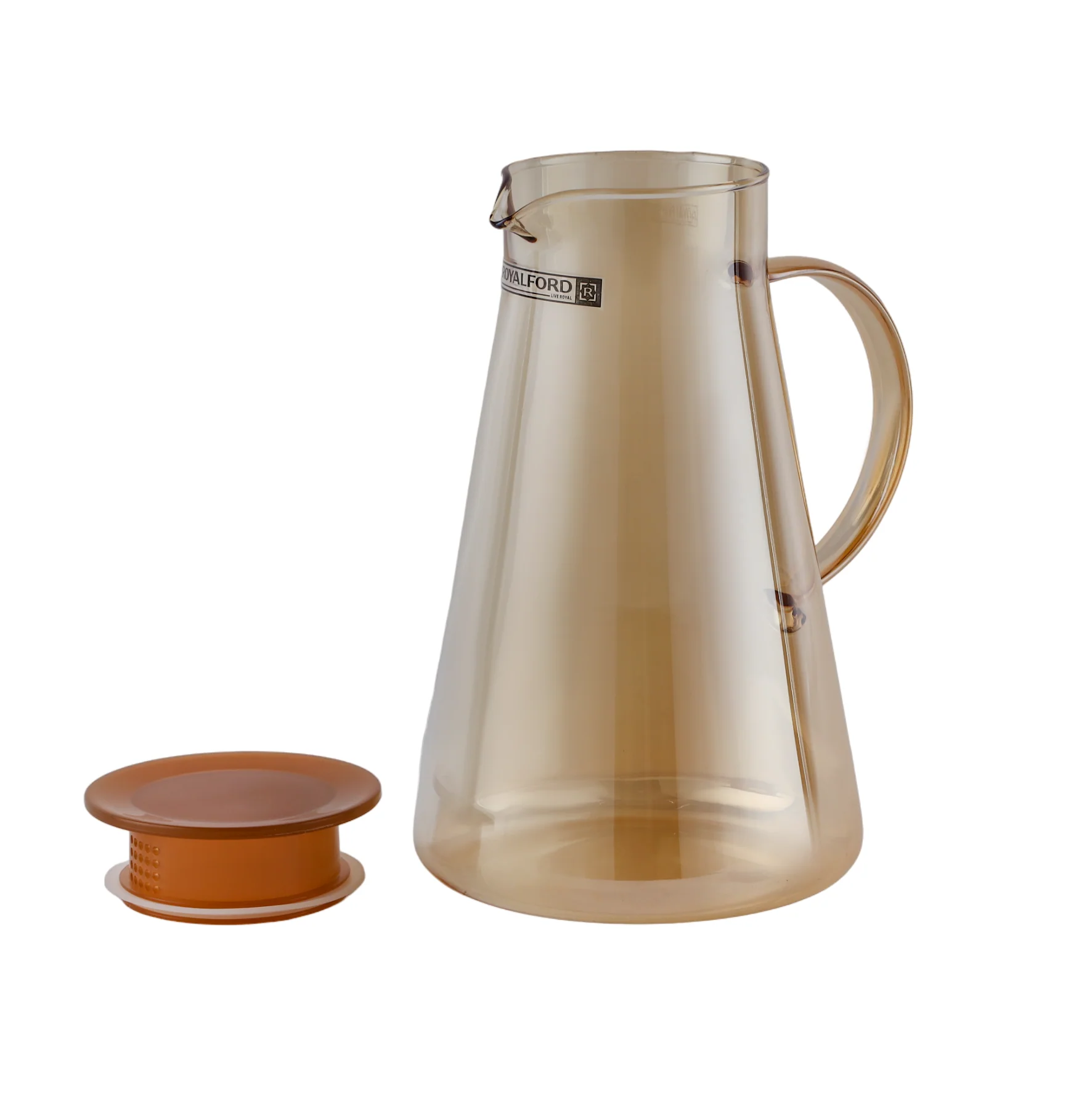 Royalford RF12209 5PC Glass Water Jug & Cups Set | 1800ml Borosilicate Glass Jug with 4x260ml Cups | Leak-Proof Lid with Pouring Spout |  Scratch Resistant Design - Image 3