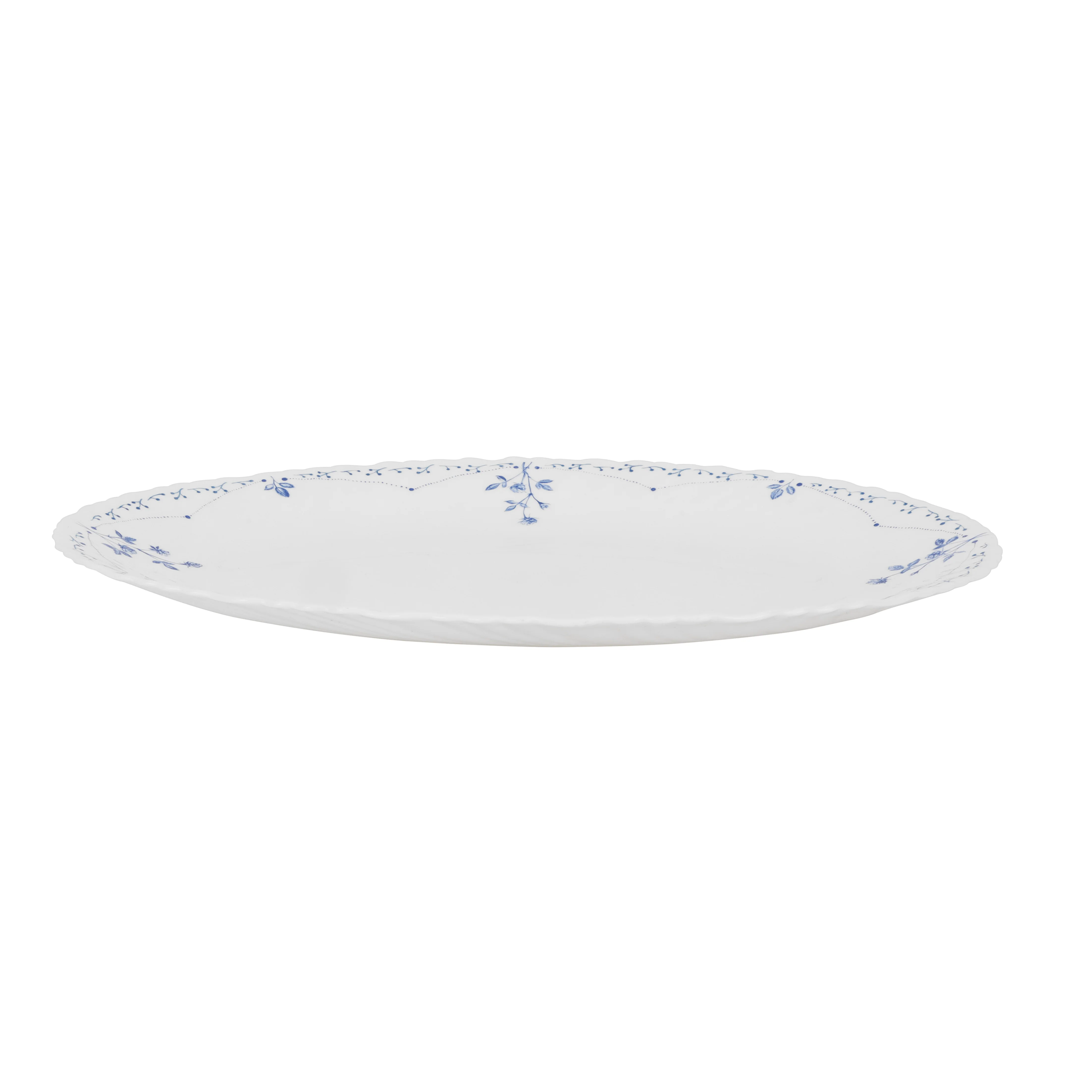 Royalford RF12218 Opalware Oval Plate 14 Inch| Chip Resistant Microwave and Dishwasher Safe Lightweight| Durable White Serving Plate with Elegant Floral Design| - Image 3