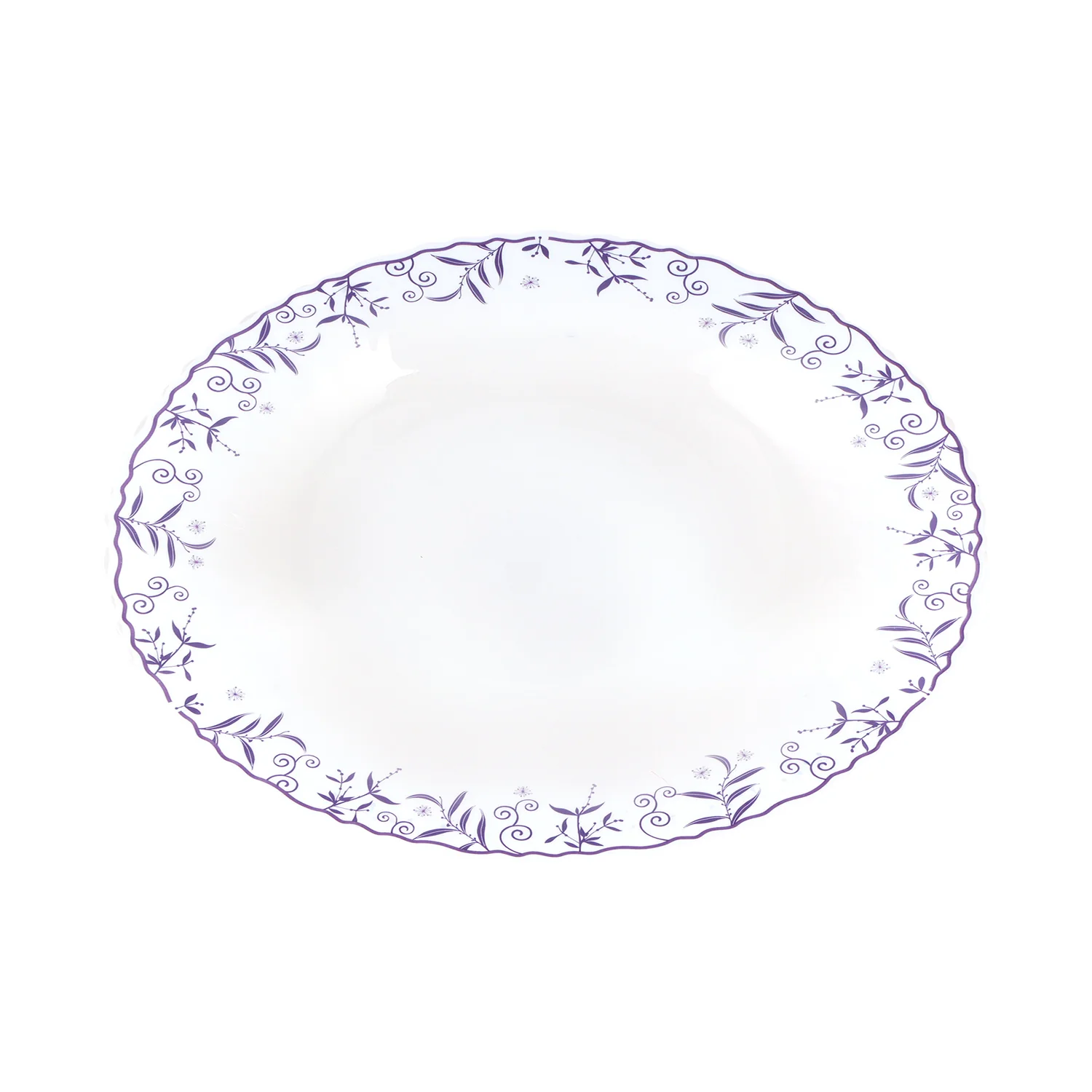 Royalford RF12234 Opalware Oval Plate 14 Inch| Chip Resistant Microwave & Dishwasher Safe Lightweight| White Serving Plate with Elegant Floral Design for Dining Use| - Image 4