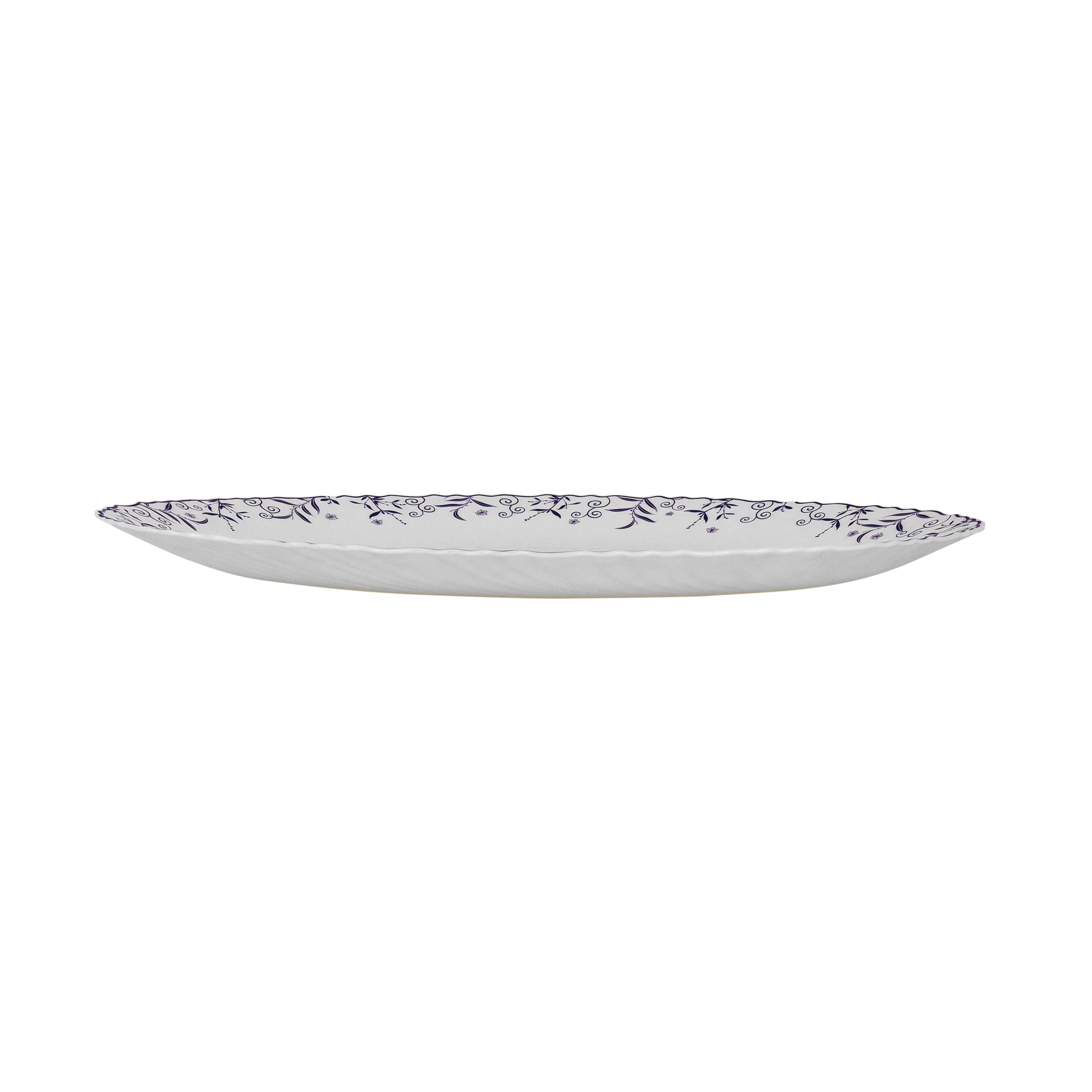 Royalford RF12234 Opalware Oval Plate 14 Inch| Chip Resistant Microwave & Dishwasher Safe Lightweight| White Serving Plate with Elegant Floral Design for Dining Use| - Image 5