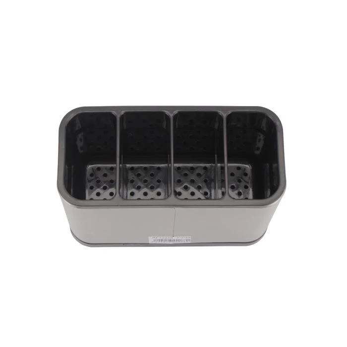 Royalford RF12240 Stainless Steel Utensils Holder | 4 Compartment Design | Drain Hole, Detachable Parts, Rotating Base | Space-Saving Kitchen Organizer for Home Use - Image 3
